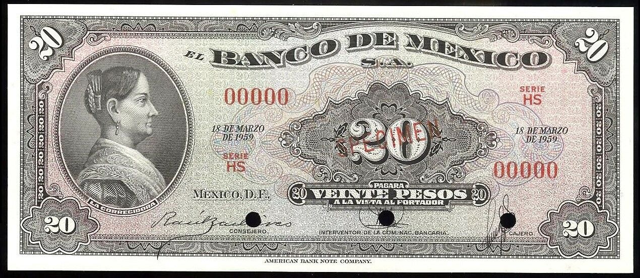  Diagonal red SPECIMEN ovpt front; all-zero s/n 