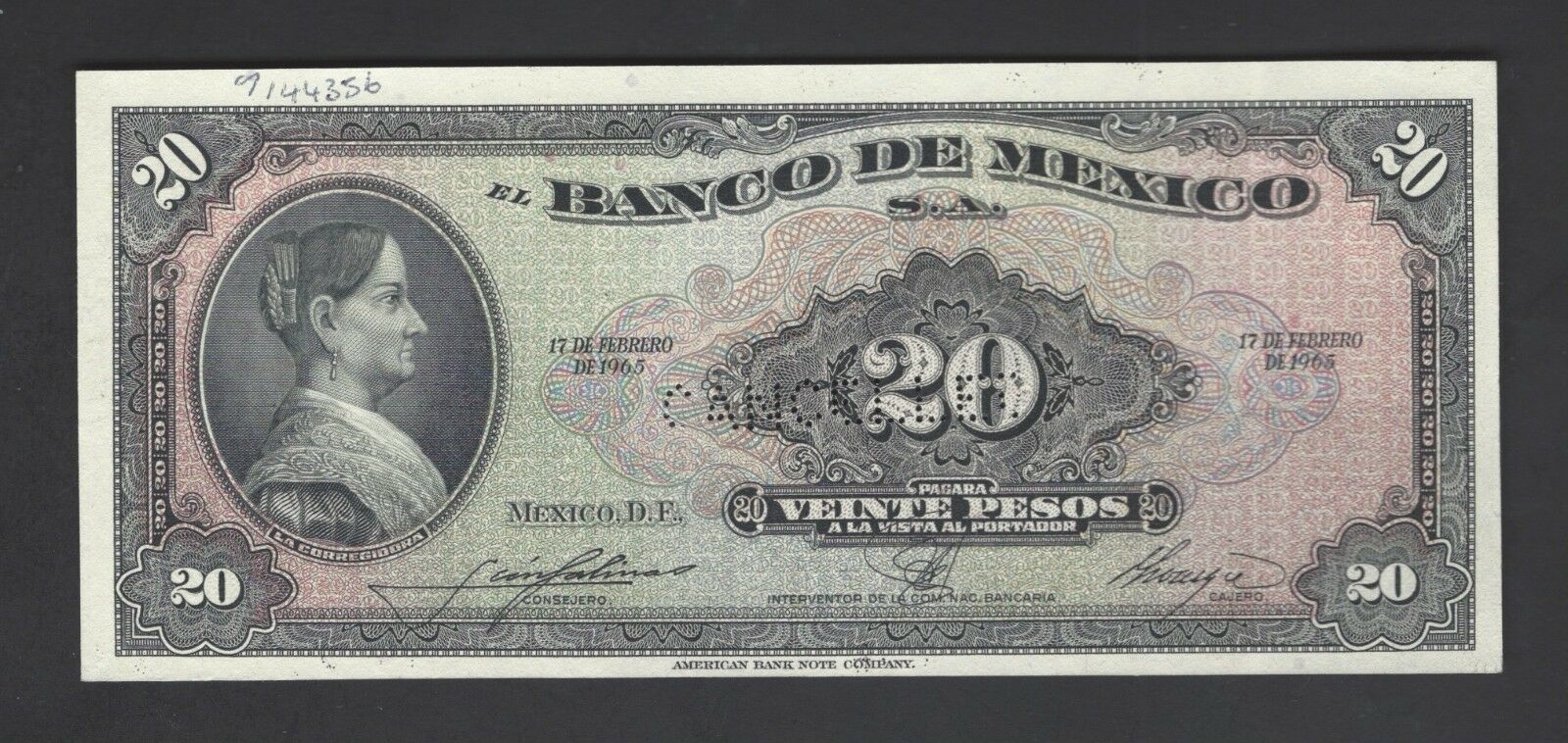  Horizontal CANCELLED perf; no s/n 