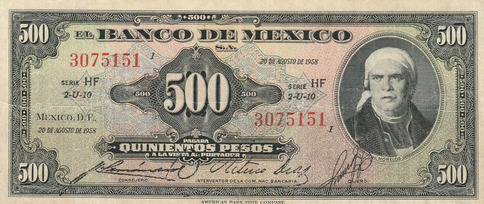  20 DE AGOSTO DE 1958 Series HC - HH 