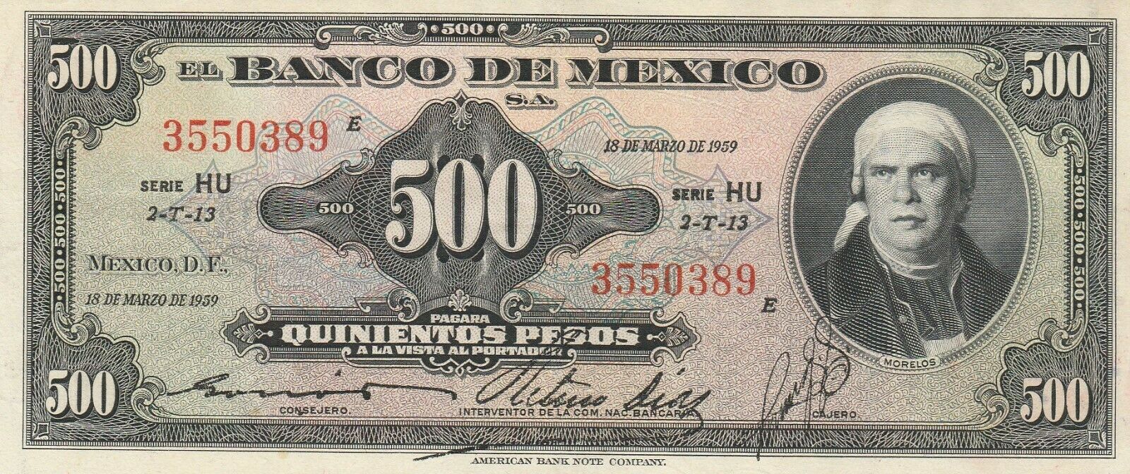  18 DE MARZO DE 1959 Series HS - HX 