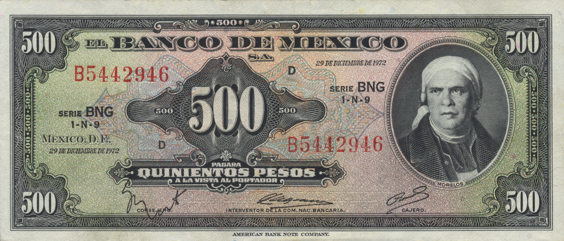  29 DE DICIEMBRE DE 1972 Series BNG - BNP 