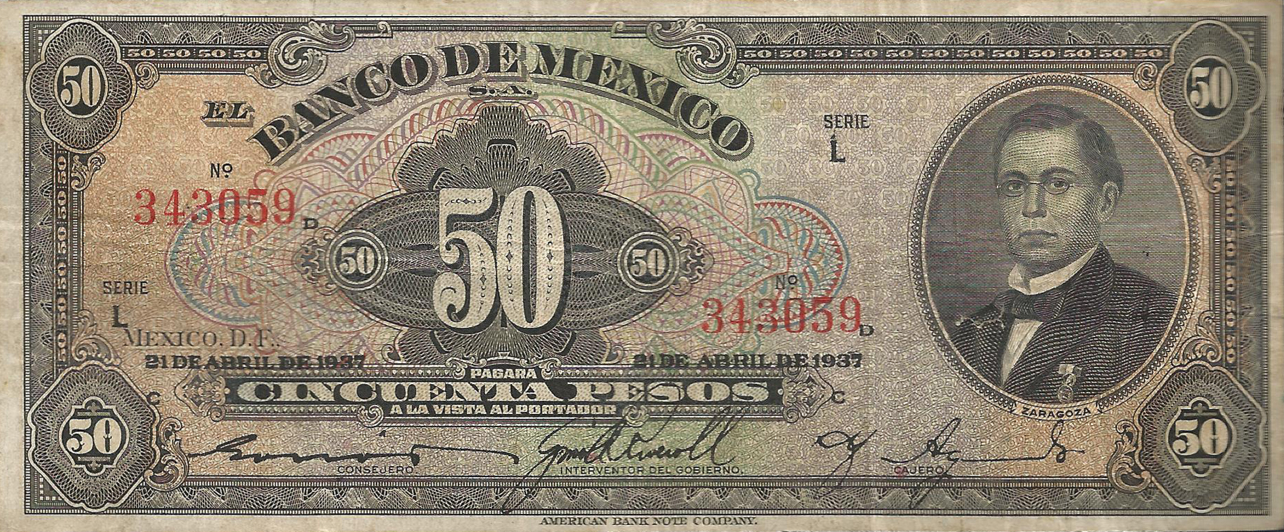  21 DE ABRIL DE 1937 Sig 3: Aguado Series L 
