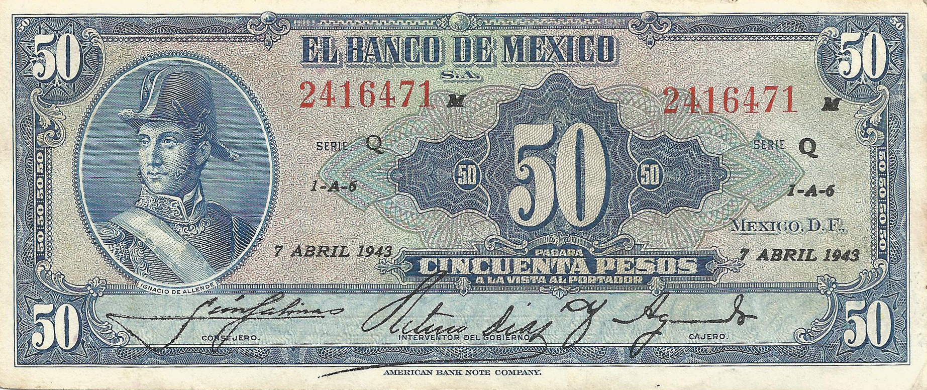  7 ABRIL 1943 Series Q 