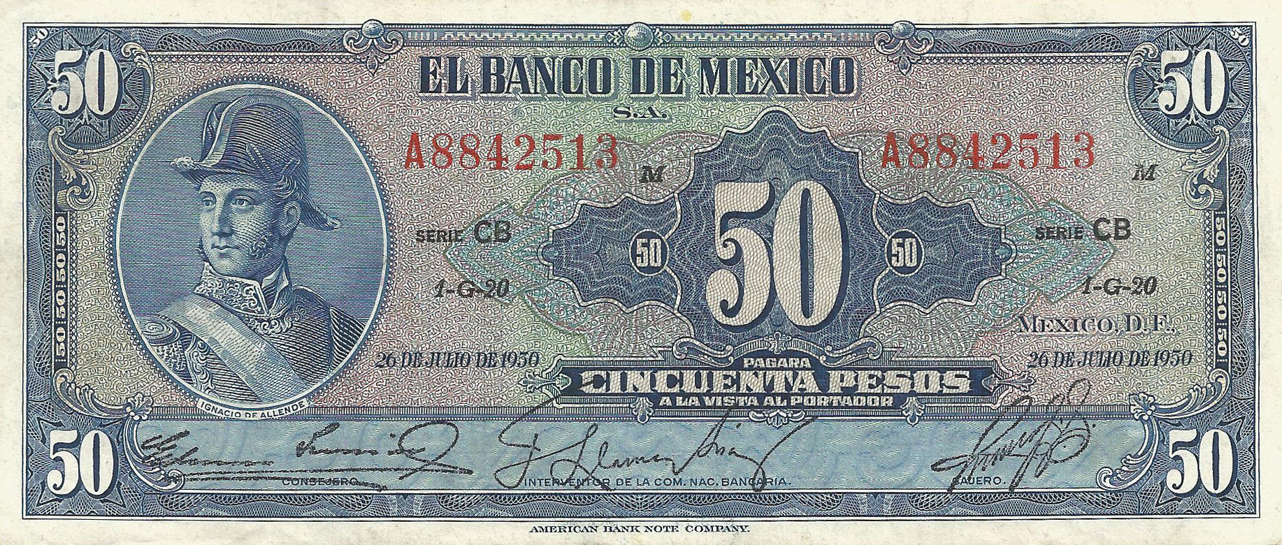 26 DE JULIO DE 1950 Series BY - CF 