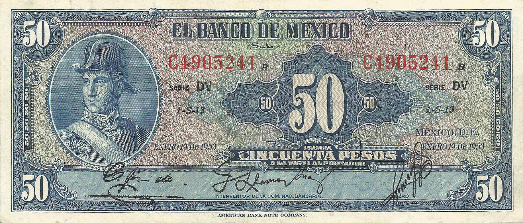  ENERO 19 DE 1953 Series DK - DV 
