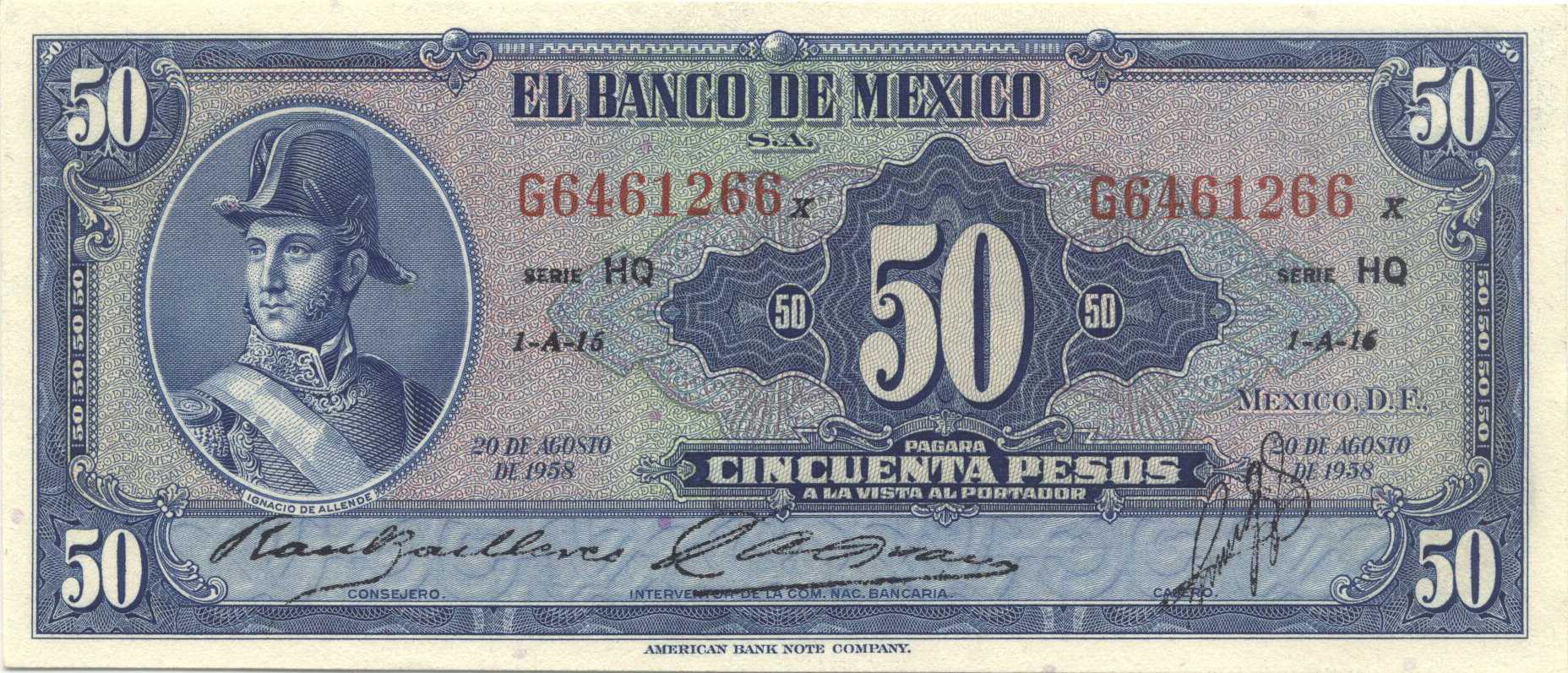  20 DE AGOSTO DE 1958 Series HC - HR 