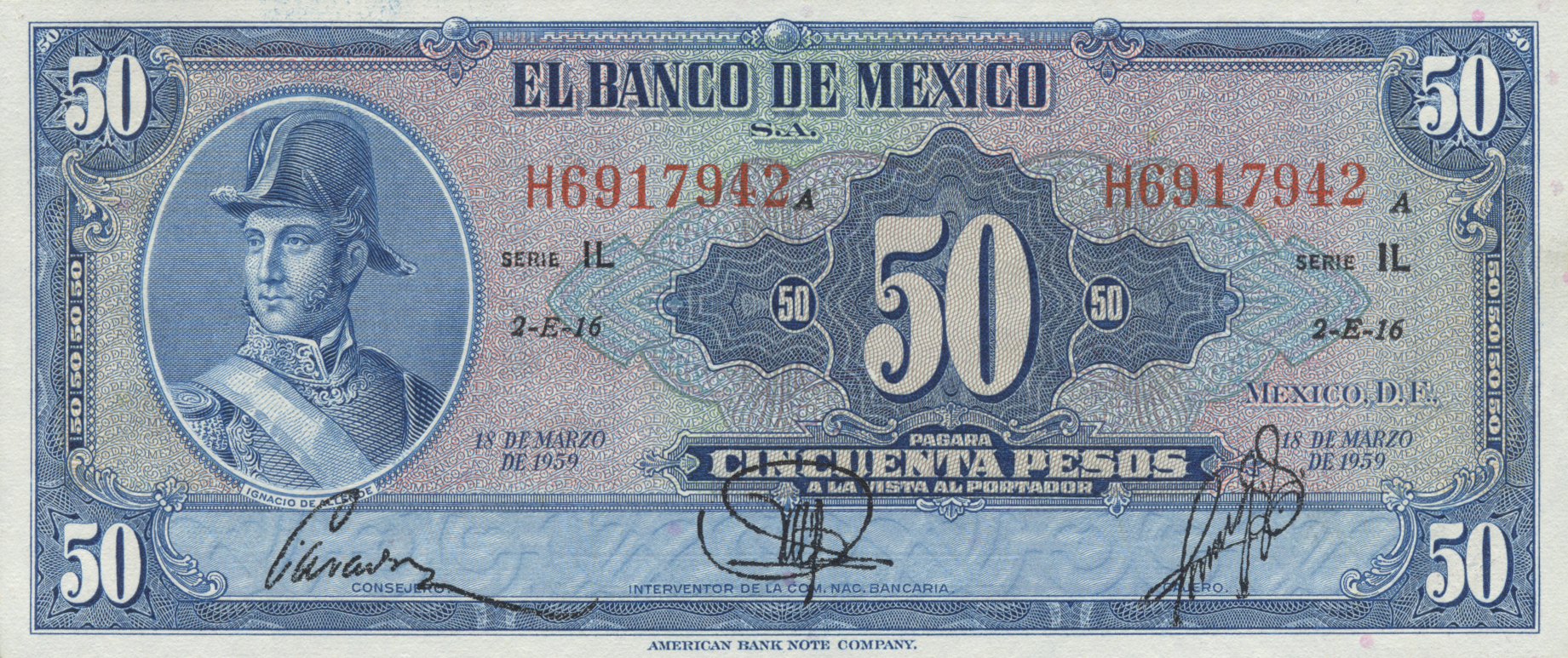  18 DE MARZO DE 1959 Series HS - IP 