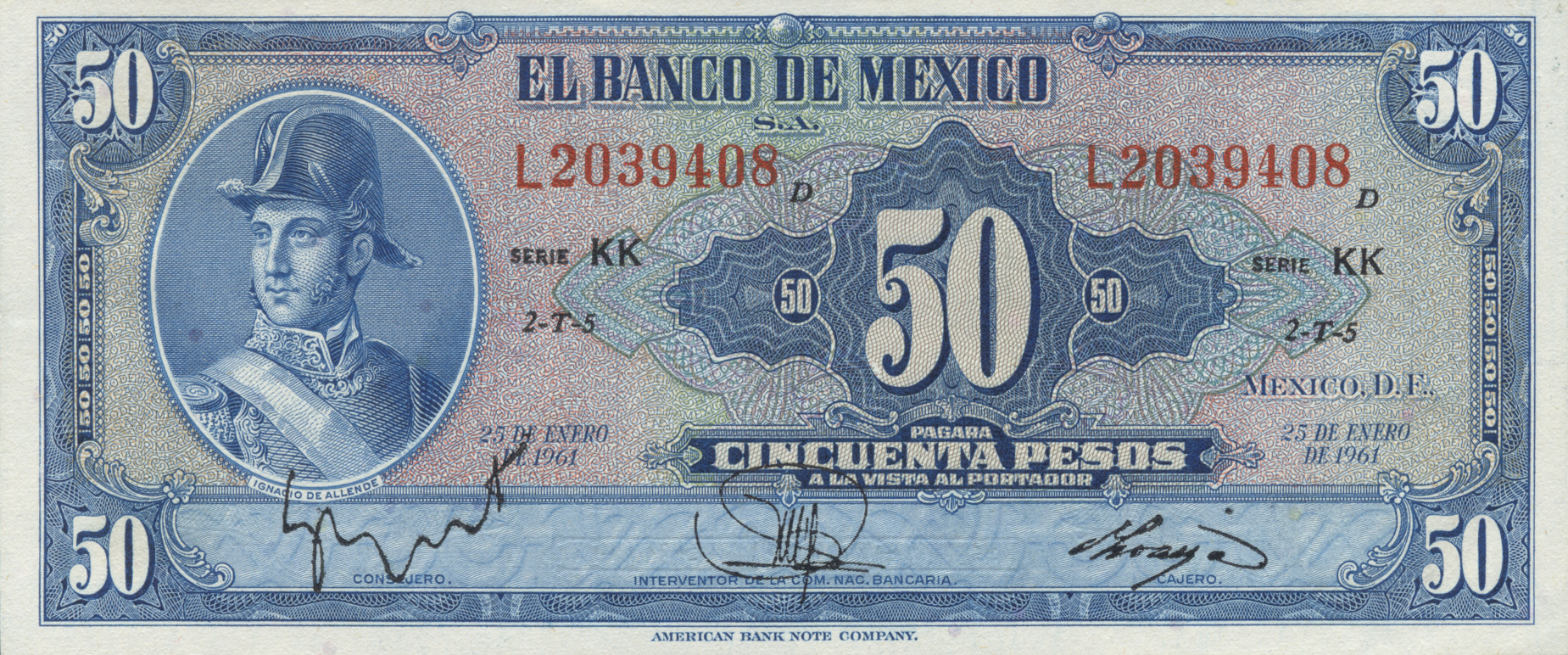  25 DE ENERO DE 1961 Sig 5: Loaiza Series JO - LB 