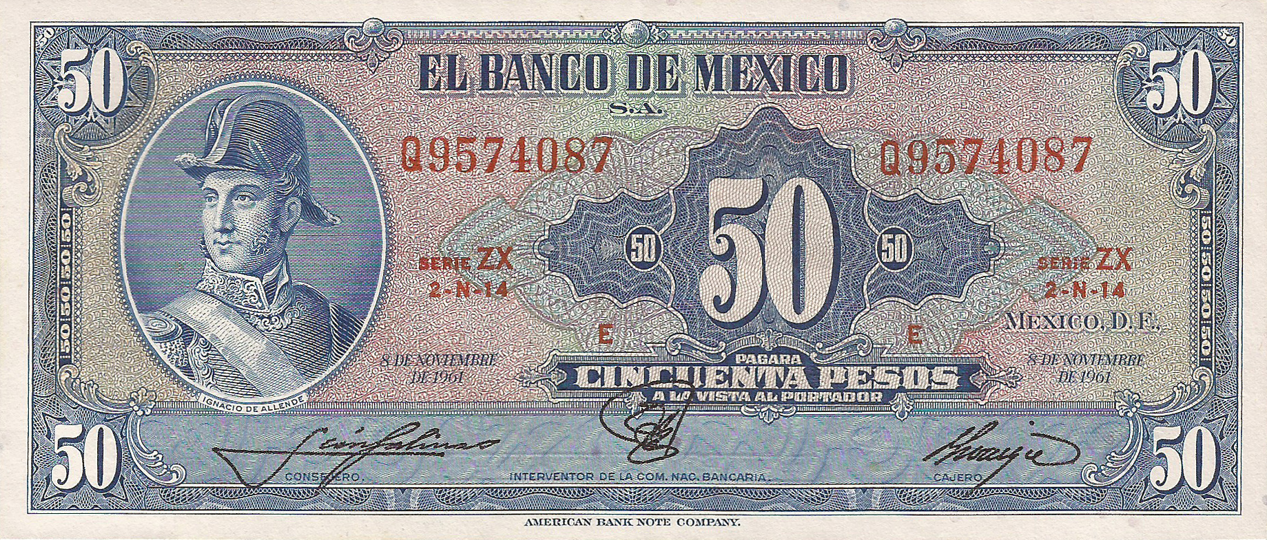  8 DE NOVIEMBRE DE 1961 Sig 5: Loaiza Series LC - ZZ, AAA - AID 