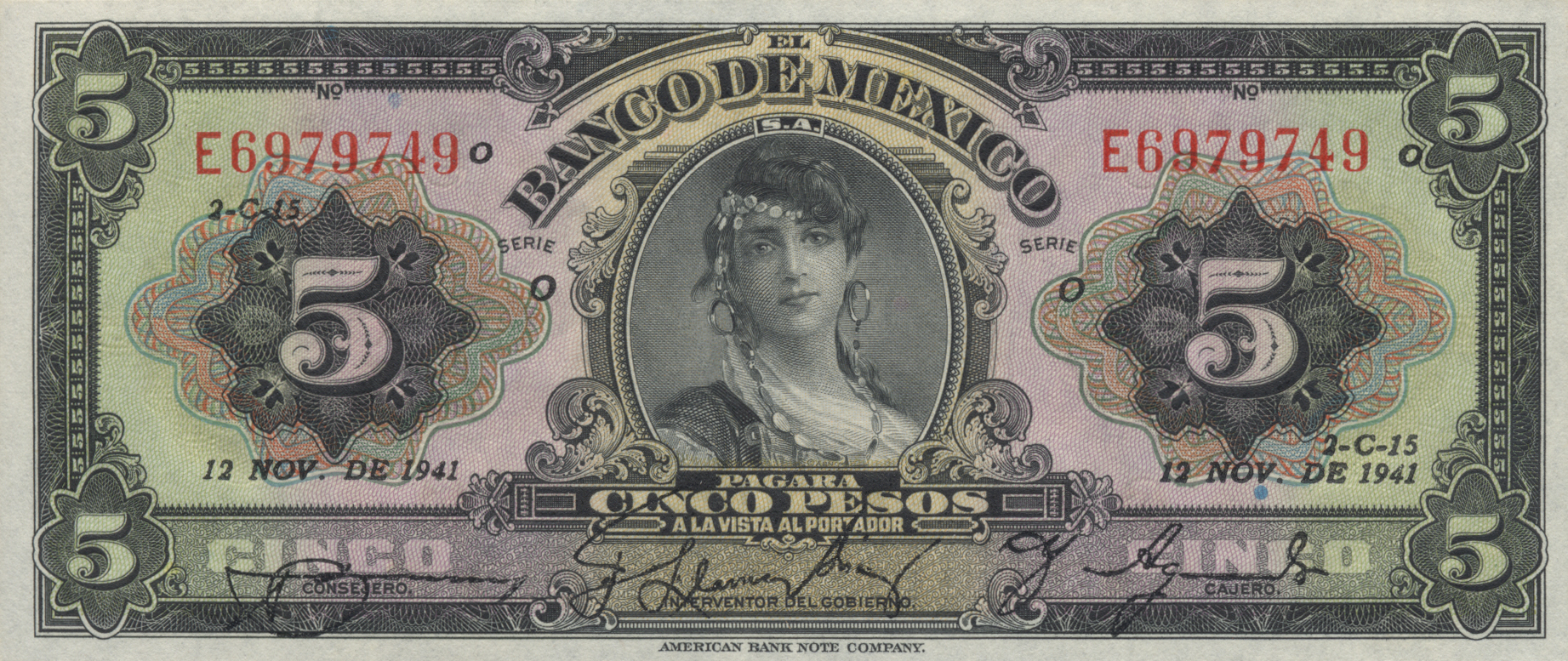  12 NOV DE 1941 Series O Prefix E, F 