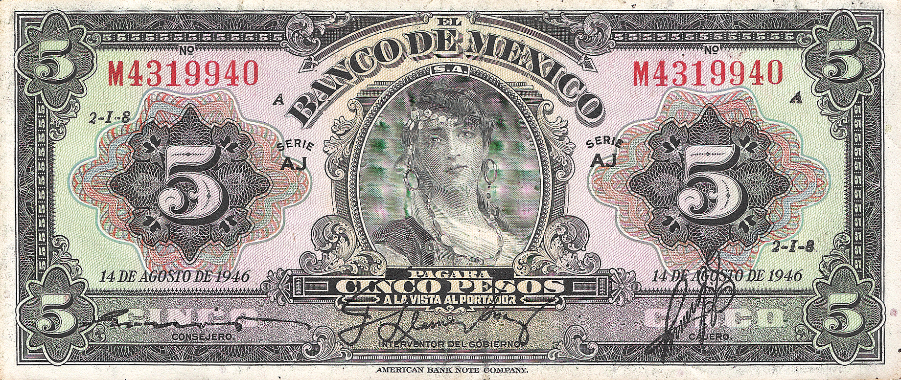  14 DE AGOSTO DE 1946 Sig 4: Marquez Series AA - AJ Prefix L, M 
