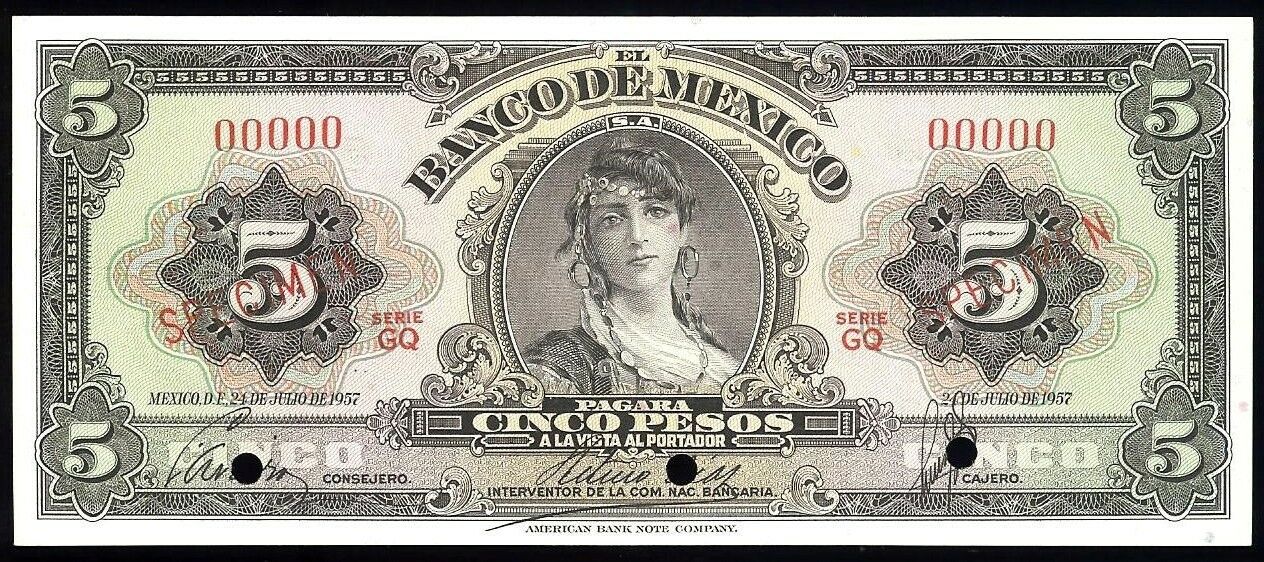  Diagonal red SPECIMEN ovpt front; all-zero s/n 