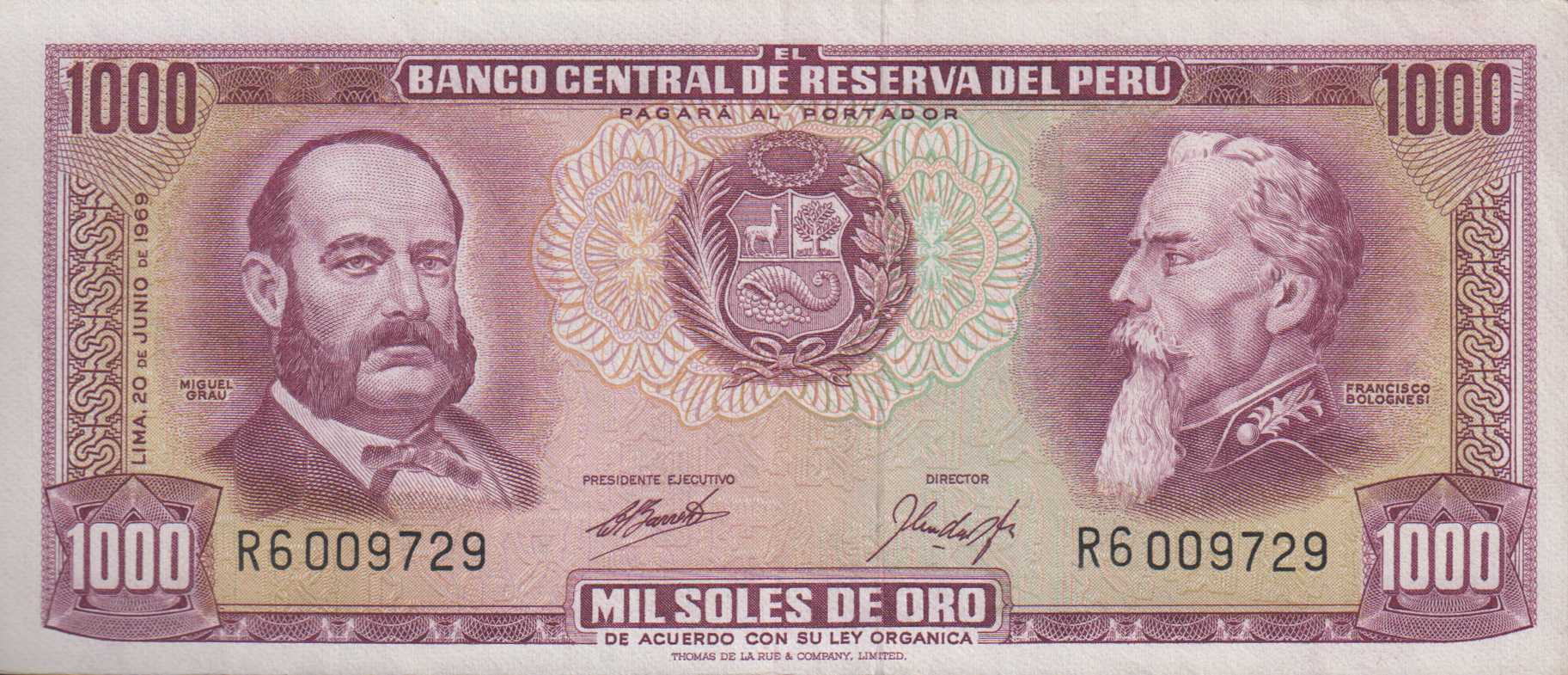  20 de JUNIO de 1969 Sig 92: Barreto/Cuadros DE ACUERDO CON SU LEY ORGANICA BOLOGNESI caption (corrected) Prefix R5 - R9 