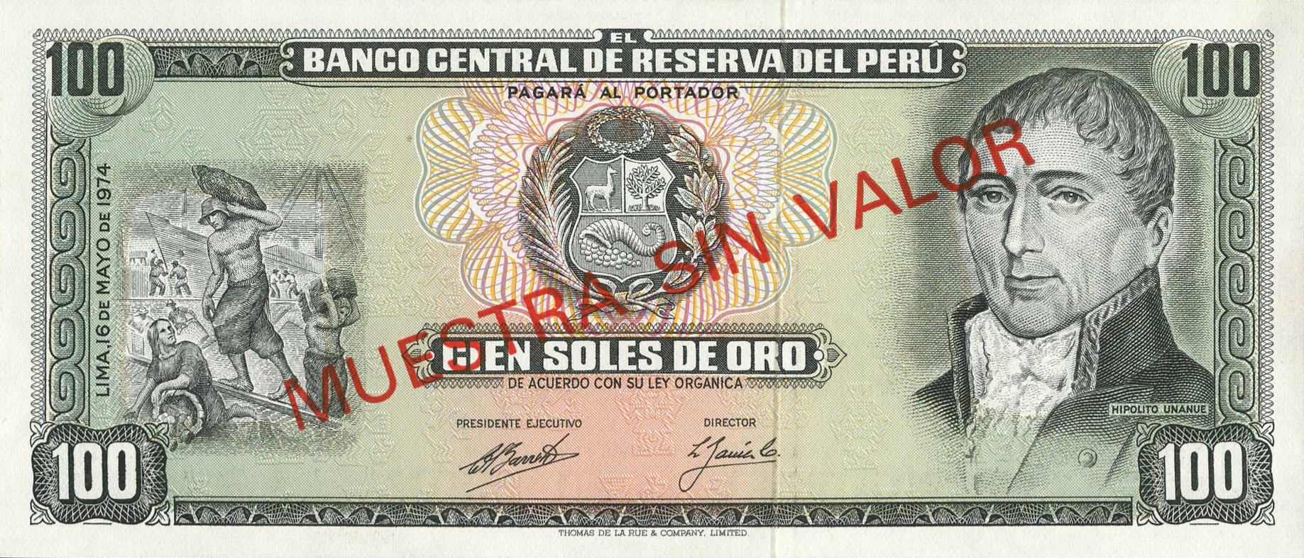  Diagonal red MUESTRA SIN VALOR ovpts front/back; no s/n 