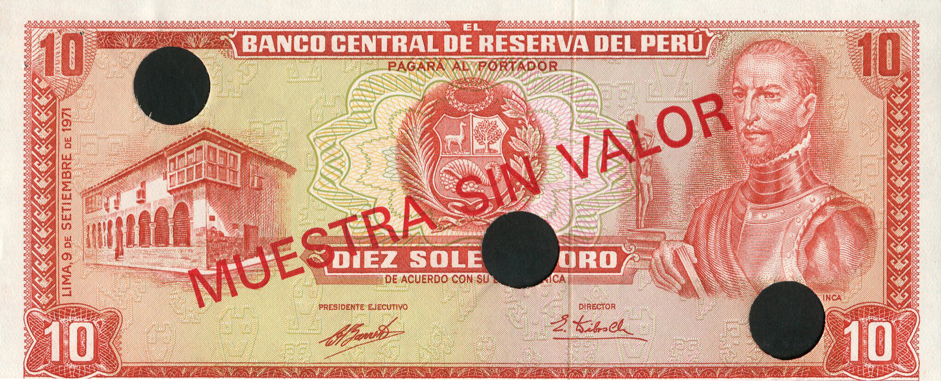  Diagonal red MUESTRA SIN VALOR ovpt front/back; no s/n 