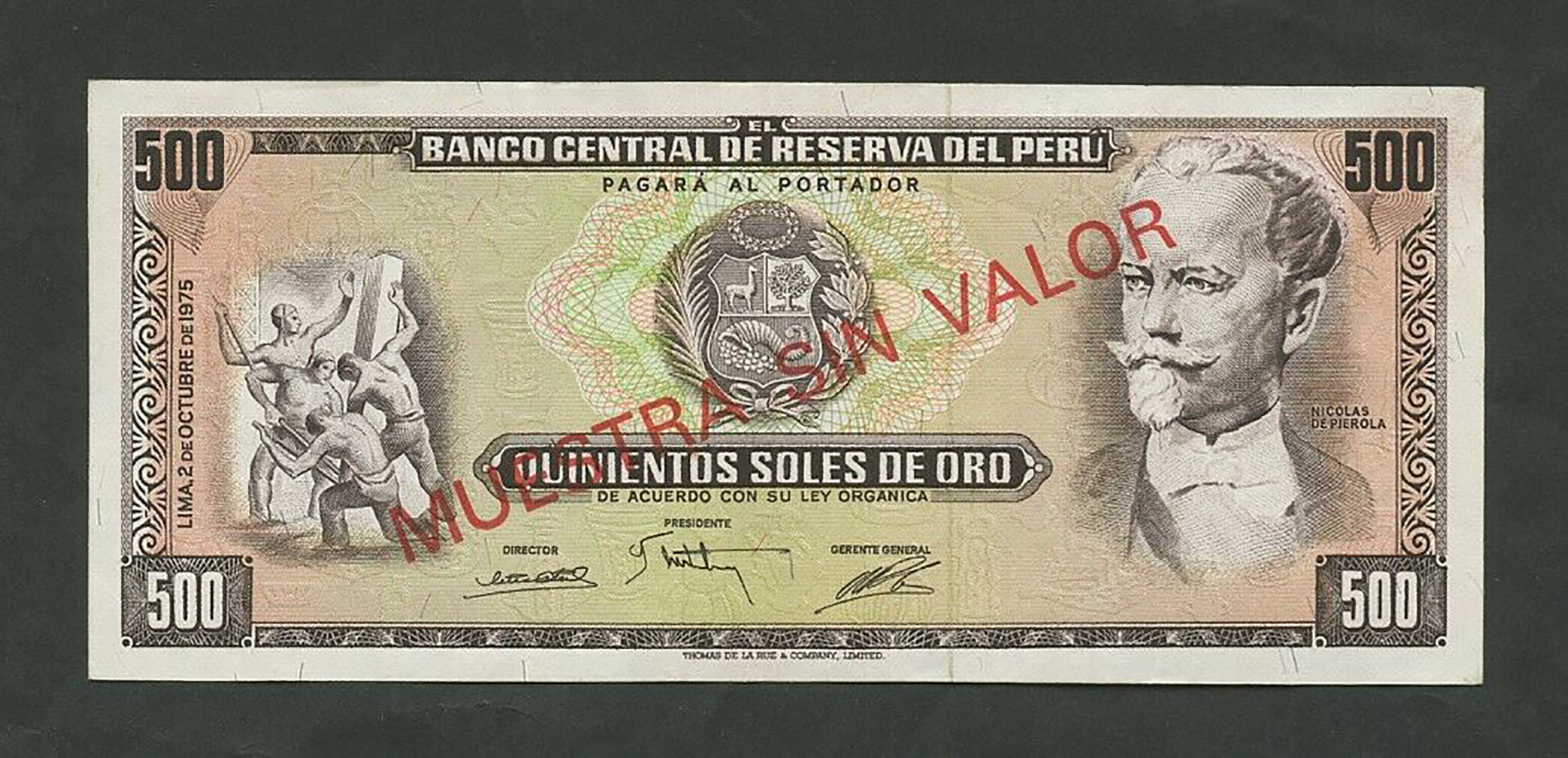  Diagonal red MUESTRA SIN VALOR ovpt front/back; no s/n 