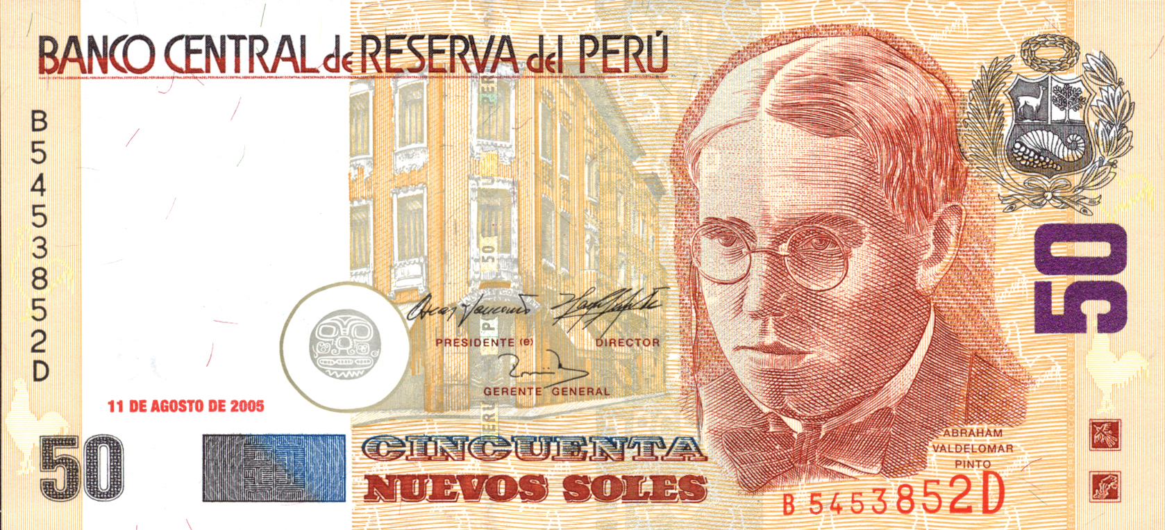  11 DE AGOSTO DE 2005 Sig 168: Carranza/Dancourt/Rossini Printer: BUNDESDRUCKEREI Prefix/suffix A/Z - B/D 