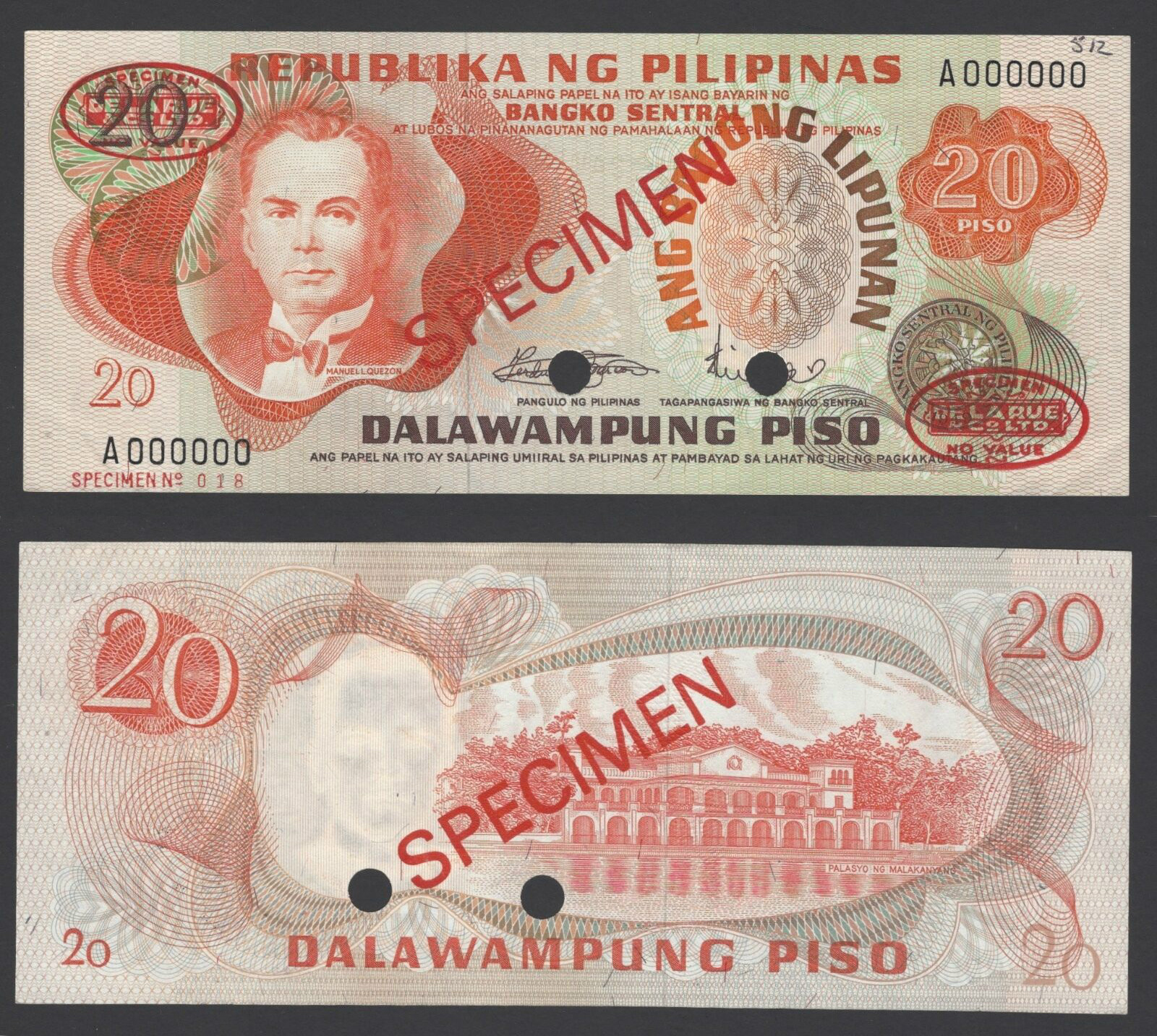 Bangko Sentral ng Pilipinas 20 piso pesos B1014as1,P155 Diagonal 