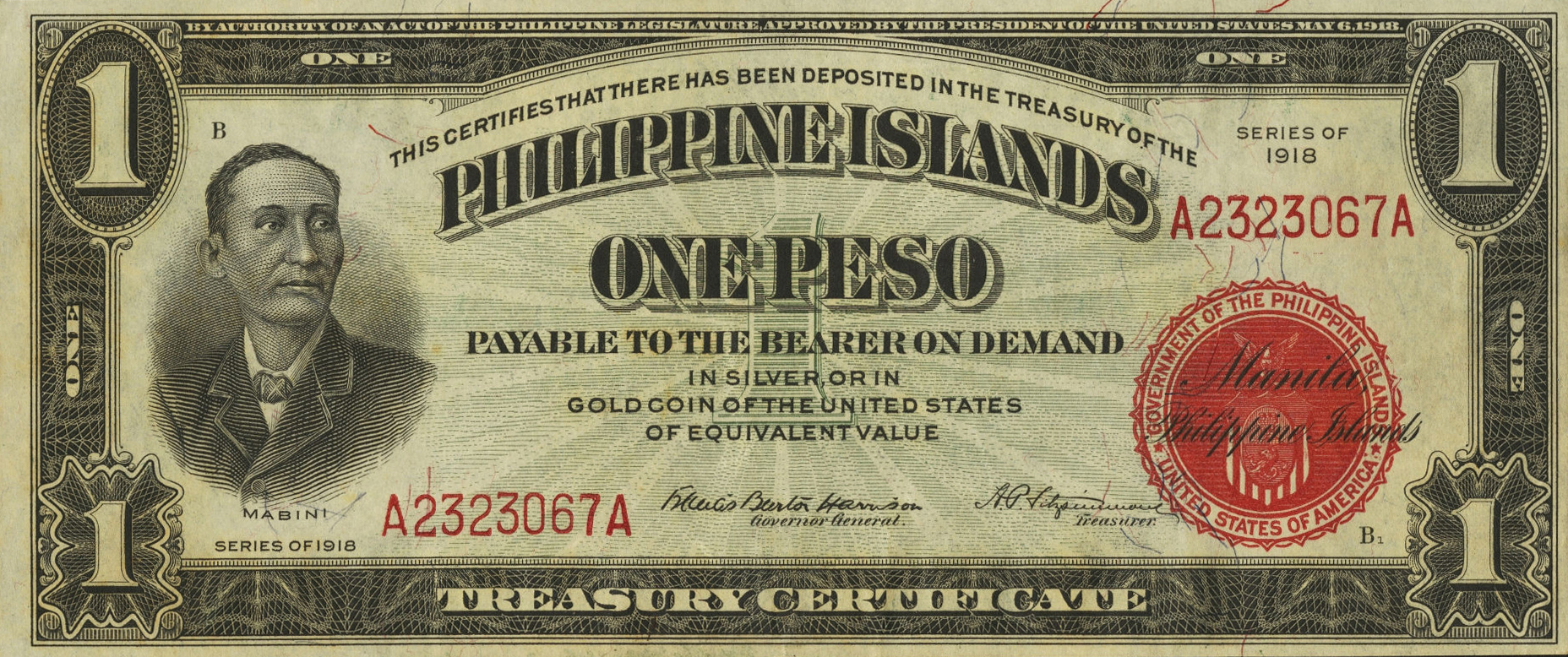  1918 Sig 9: Harrison/Fitzsimmons Prefix/suffix A/A 5,000,000 notes Intro: 1919 