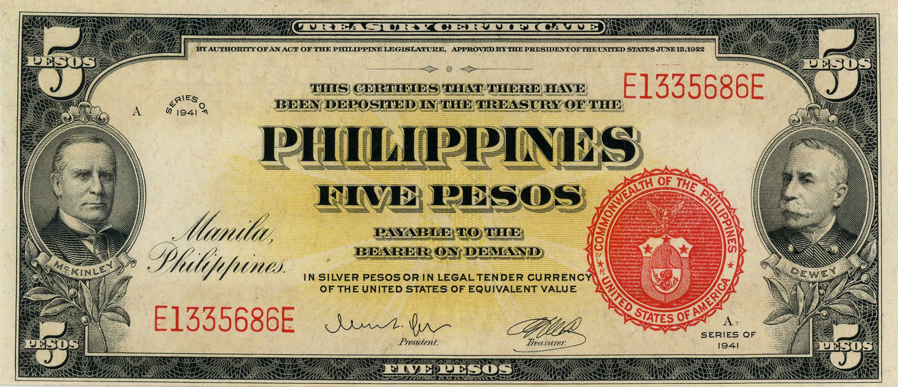  Naval Aviators’ Emergency Money Packets notes s/n E1328001E - E1348000E 20,000 notes Intro: 04 10 1944 