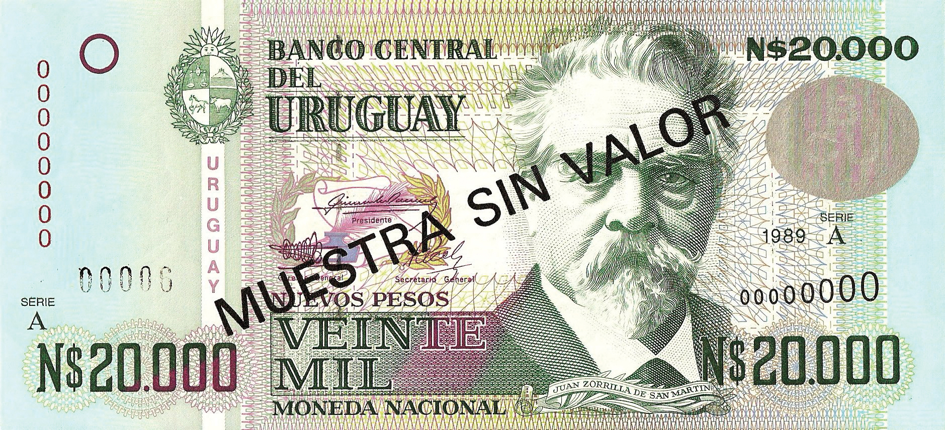  Diagonal black MUESTRA SIN VALOR ovpt; horizontal black # ovpt on wmk area 