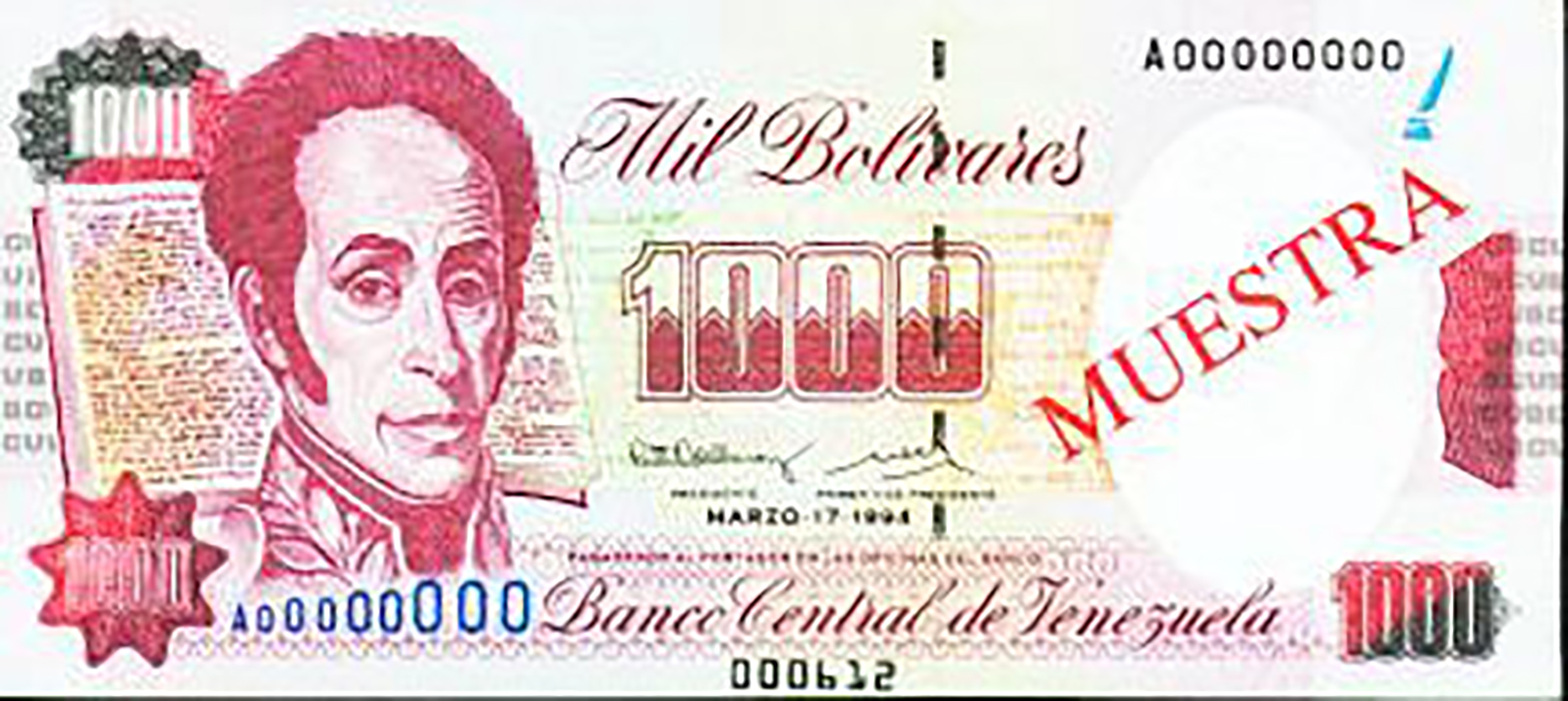  Diagonal red SPECIMEN ovpt front/back; horizontal black # ovpt lower center front; all-zero s/n 