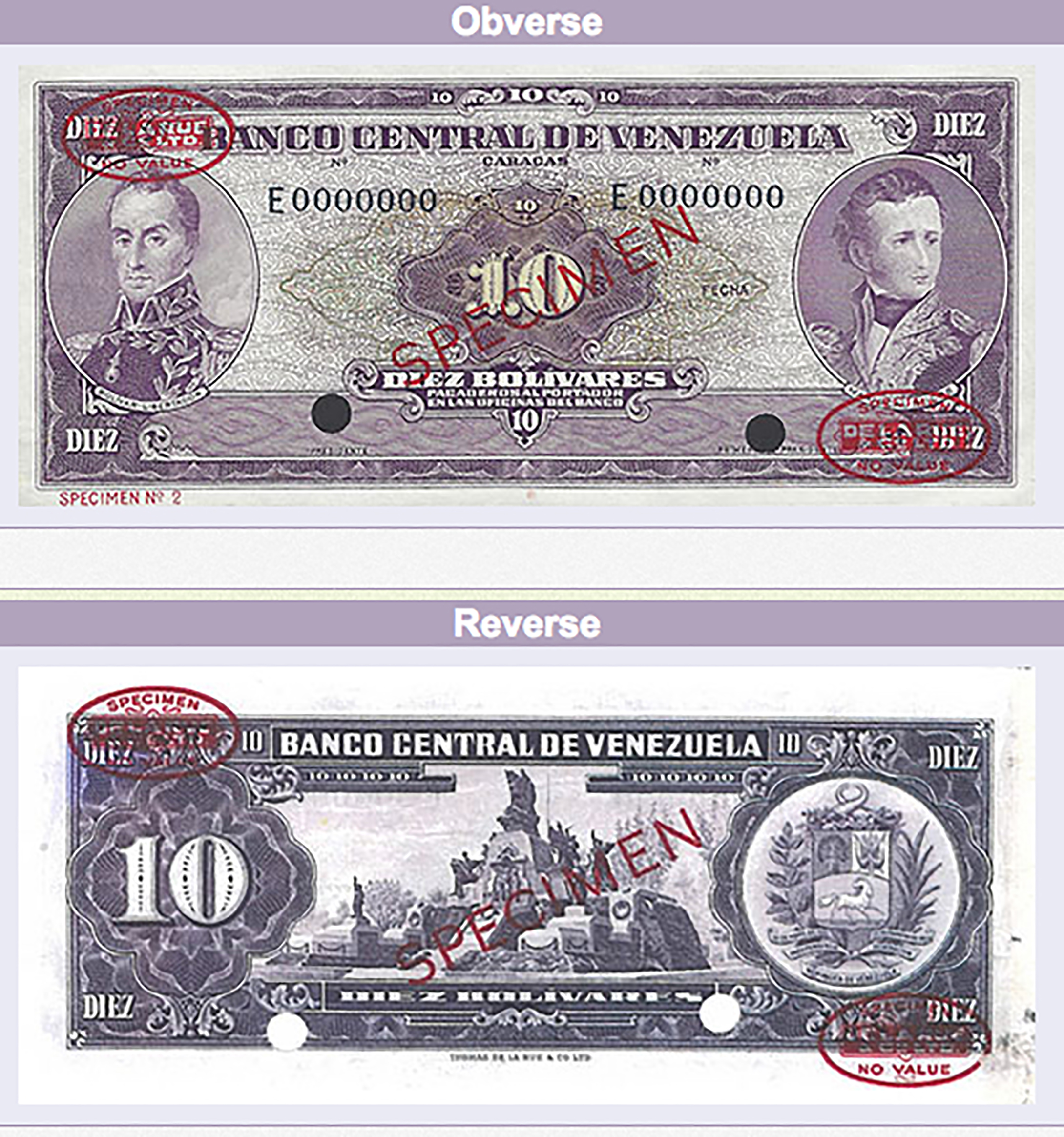  Diagonal red SPECIMEN and DLR oval ovpts; horizontal red SPECIMEN No # ovpt lower left; no date; no sig ; all-zero s/n 