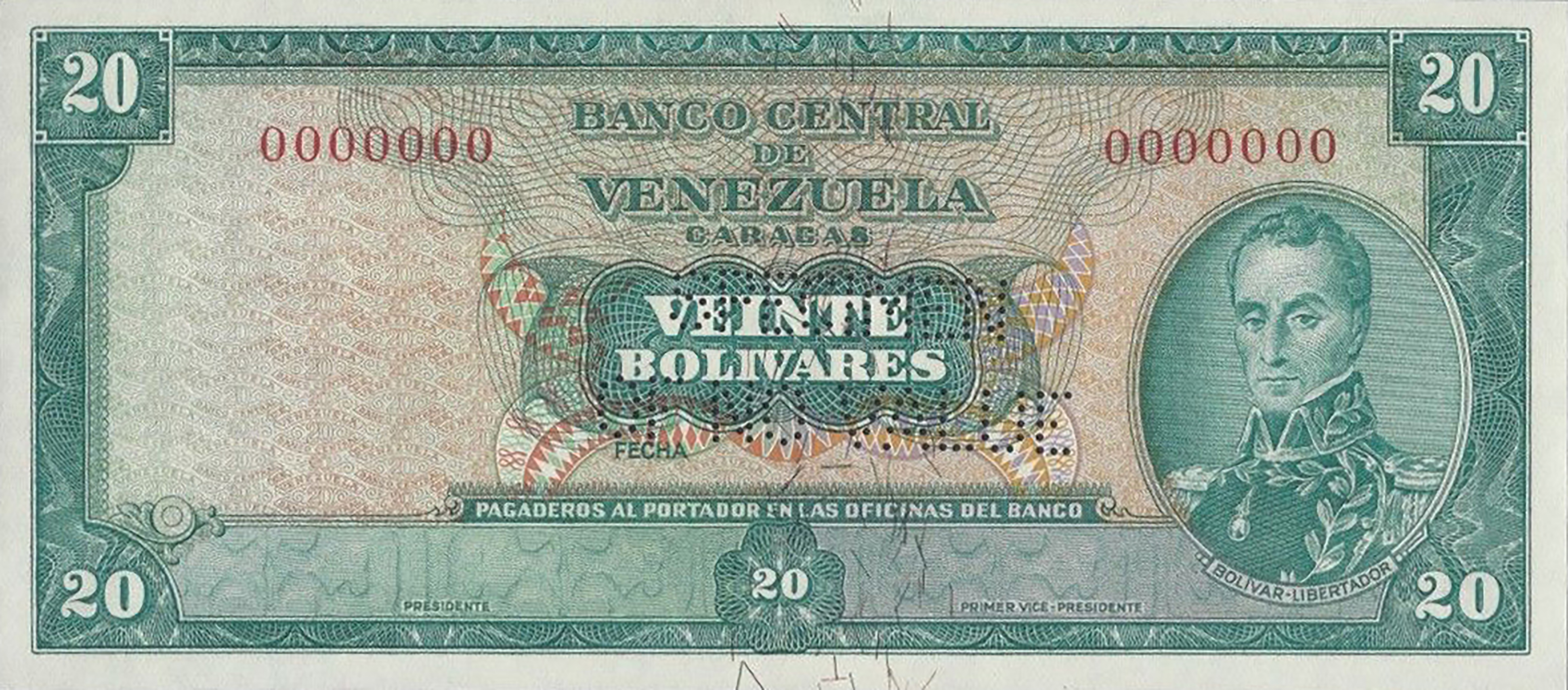  Horizontal SPECIMEN / OF NO VALUE perf; no date; no sig ; all-zero s/n 