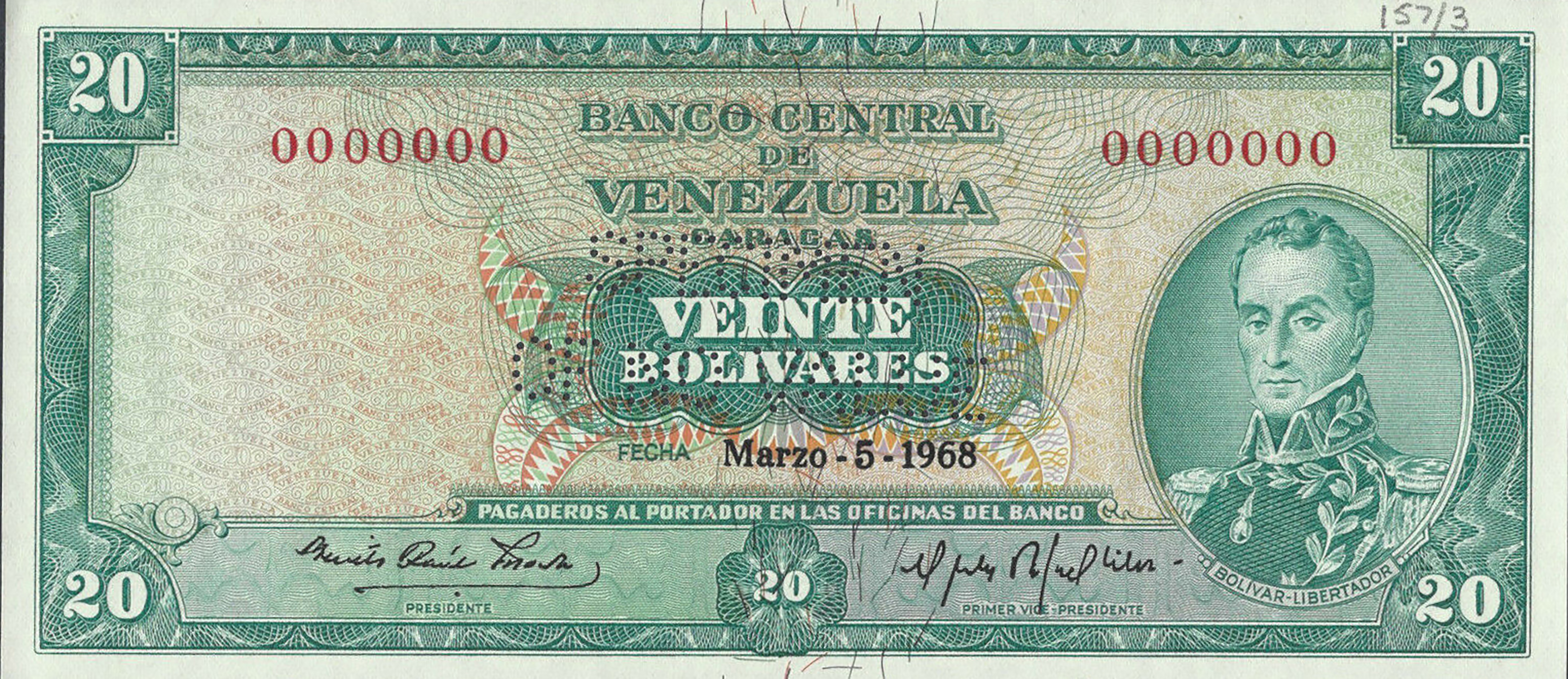  Horizontal SPECIMEN / OF NO VALUE perf; all-zero s/n 