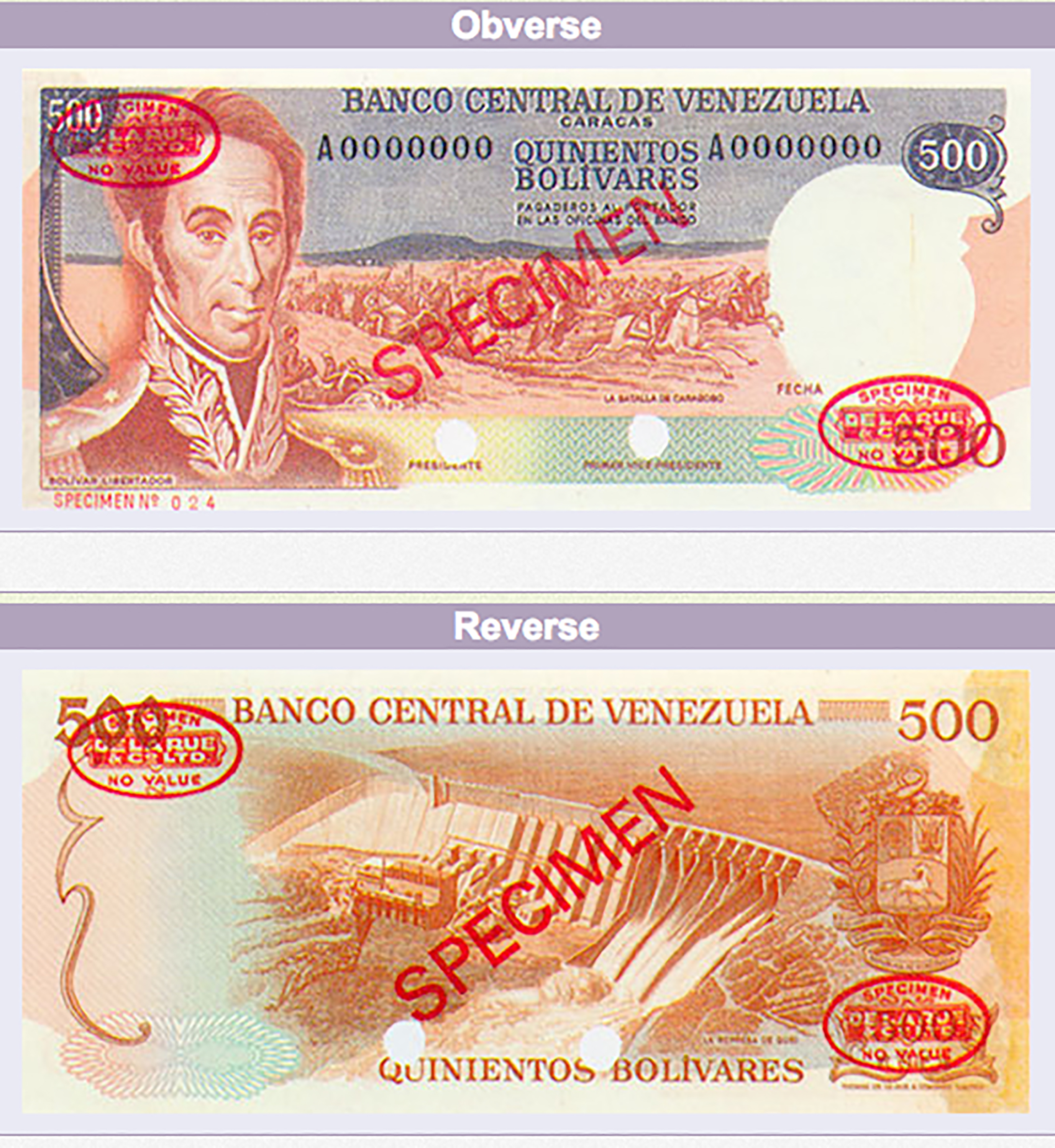  Diagonal red SPECIMEN and DLR oval ovpt; horizontal red SPECIMEN No # ovpt lower left; no date; no sig ; all-zero s/n 