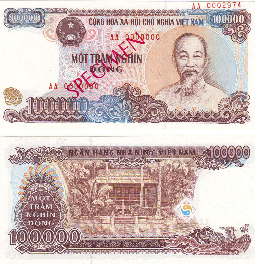  Diagonal red SPECIMEN ovpt front; horizontal red # at upper right front; all-zero s/n 