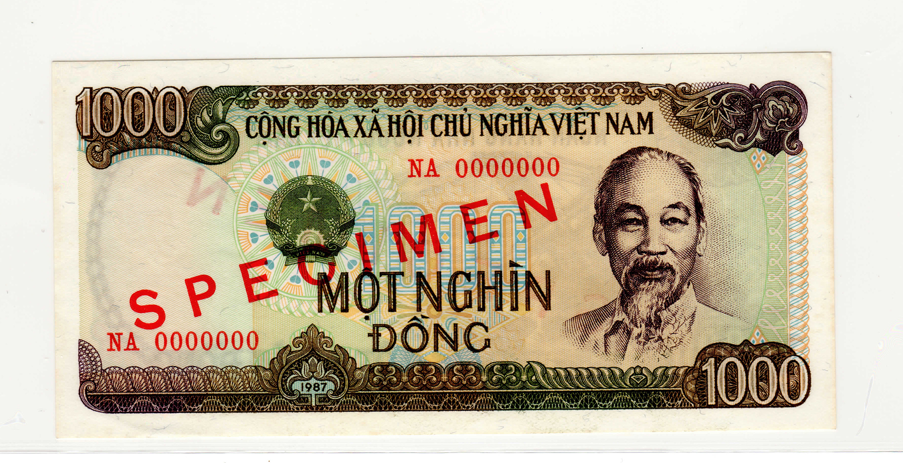  Diagonal red SPECIMEN ovpt front/back; all-zero s/n 