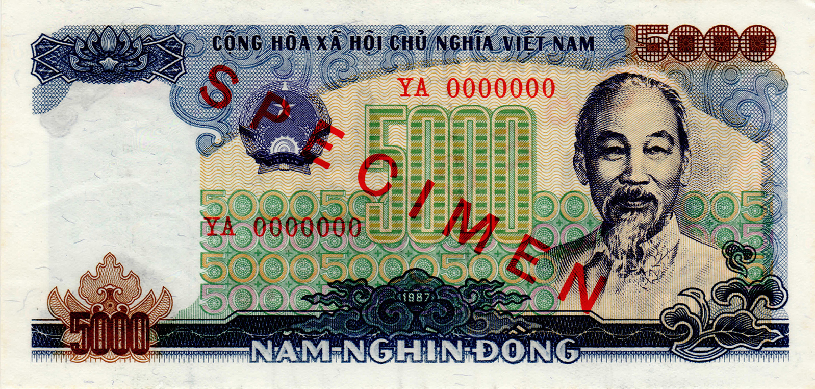  Diagonal red SPECIMEN ovpt front/back; all-zero s/n 