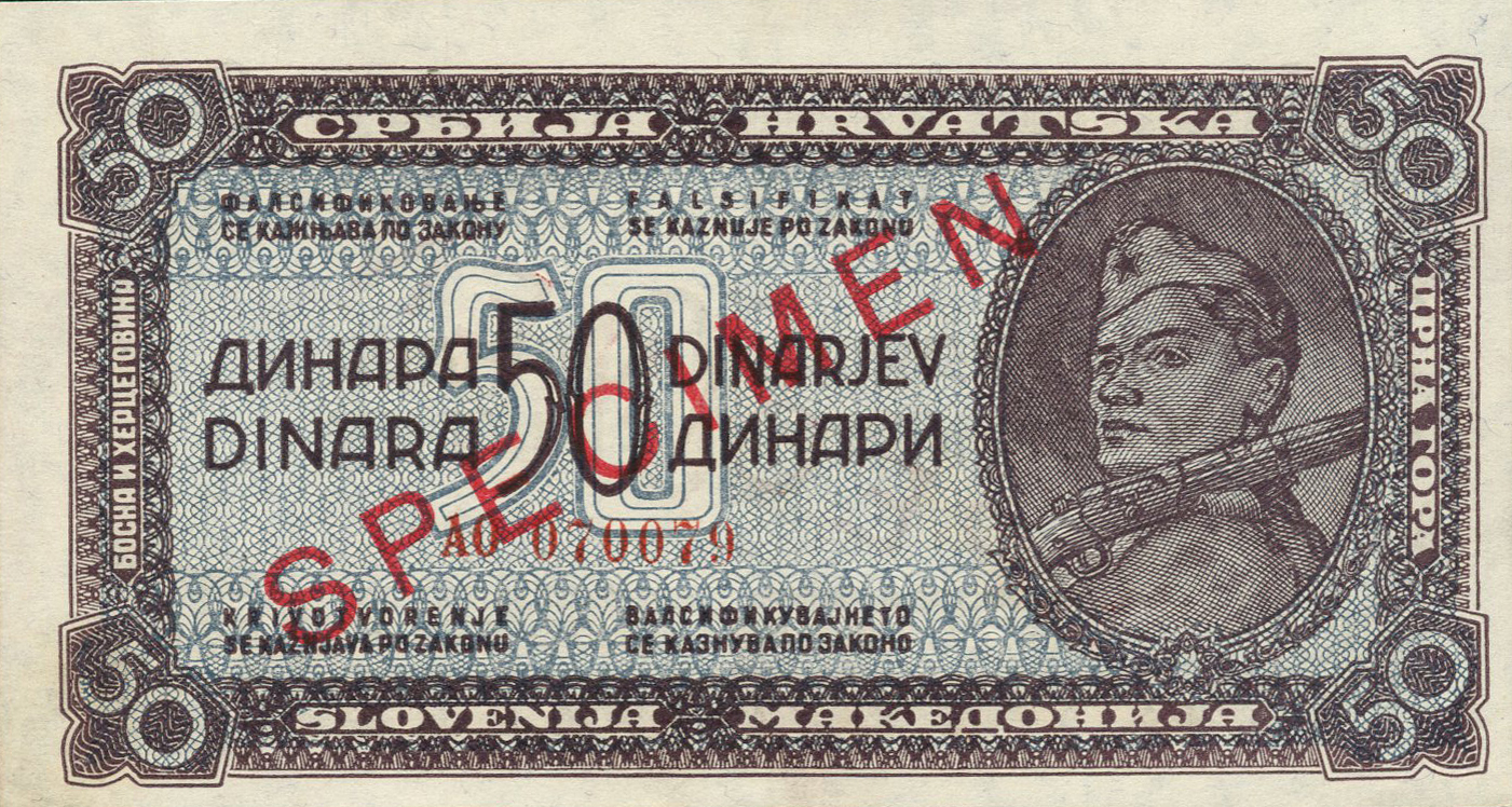  Diagonal red SPECIMEN ovpt front/back; normal s/n 