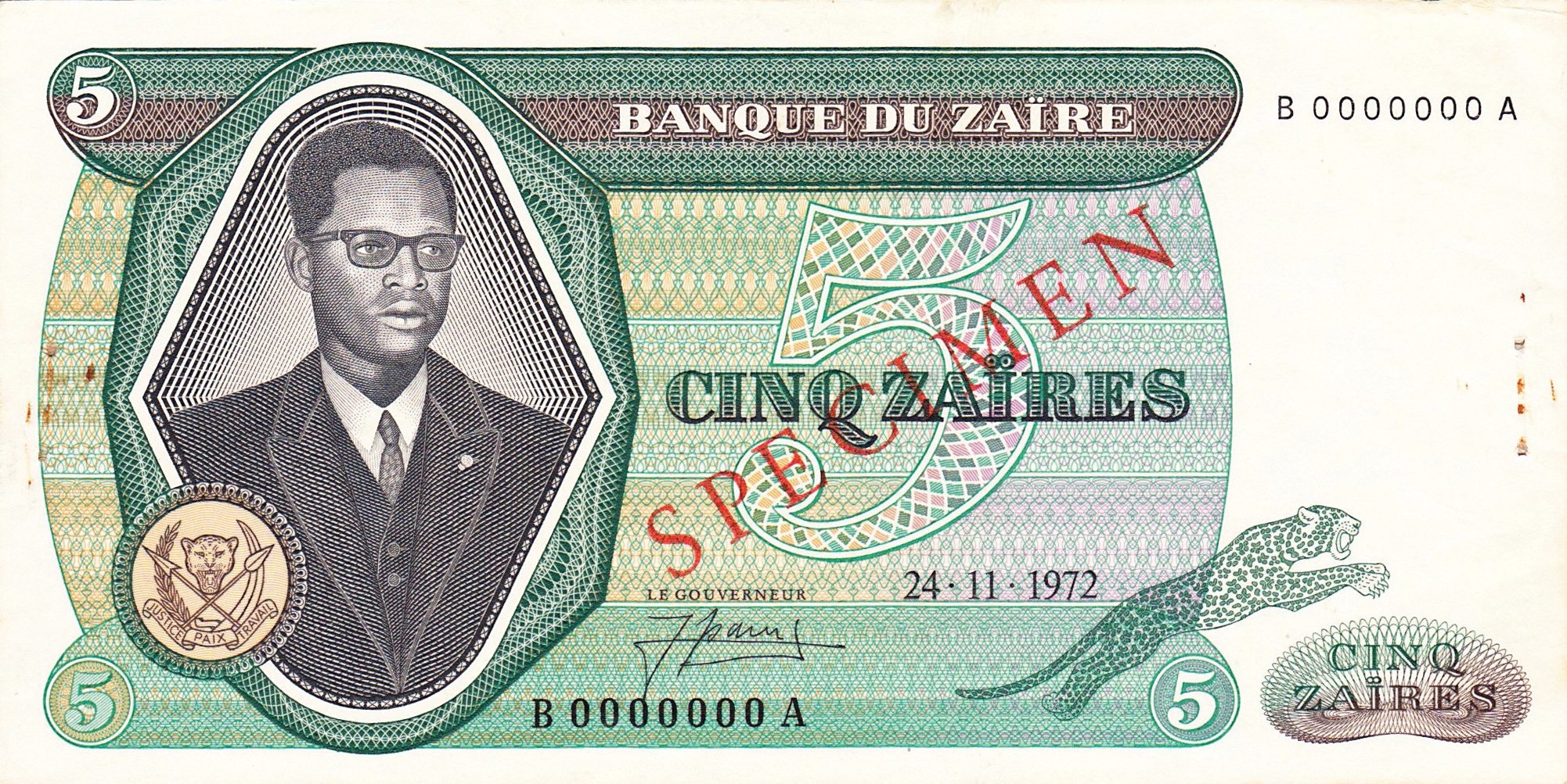  Separate front/back uniface proofs; diagonal red SPECIMEN ovpt front/back; all-zero s/n 