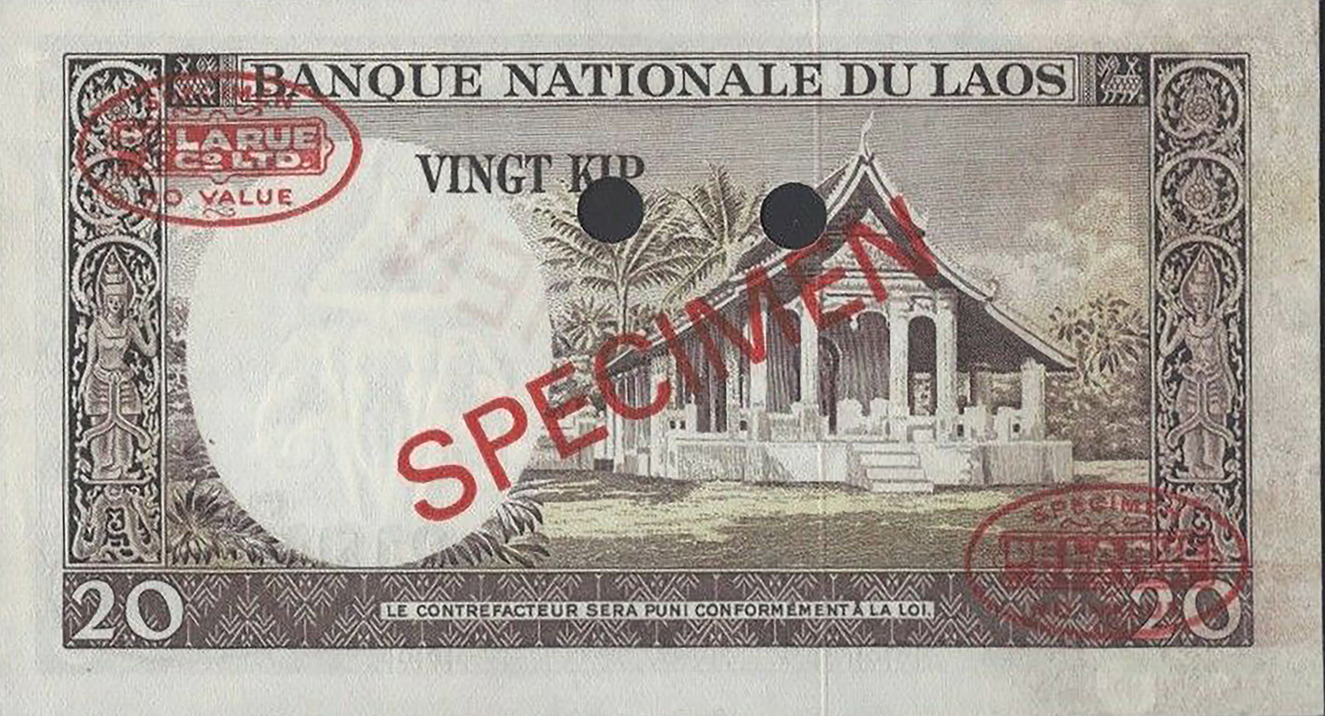  Diagonal red SPECIMEN and DLR oval ovpts front/back; horizontal red SPECIMEN NO # ovpt lower left front; all-zero s/n 