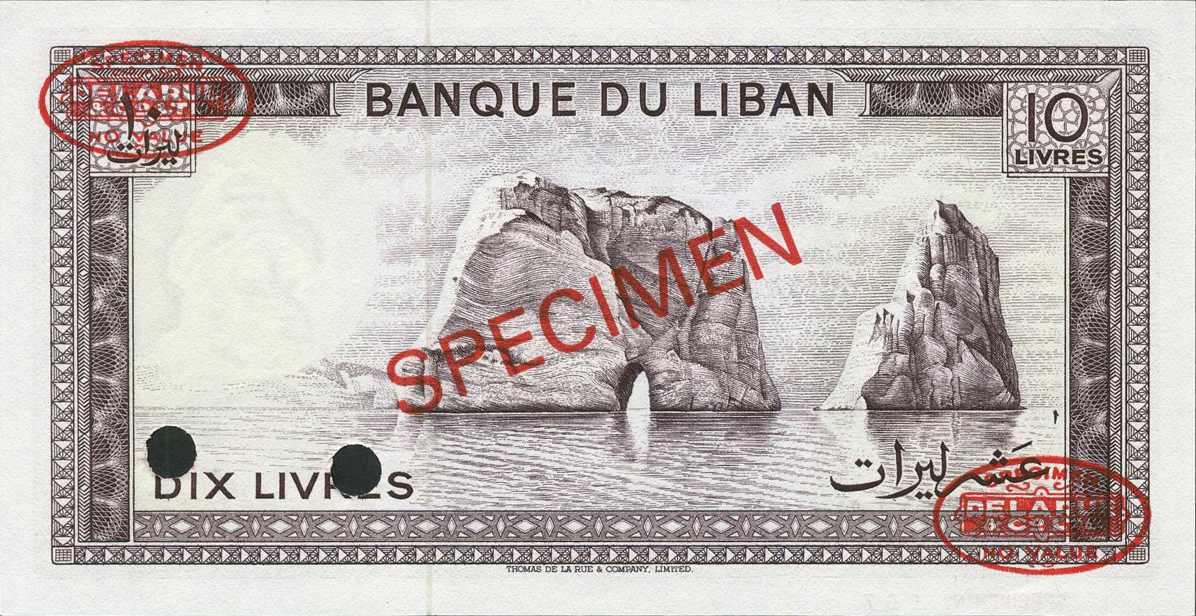  Diagonal red SPECIMEN and TDLR oval ovpts; horizontal red SPECIMEN NO # ovpt lower left; all-zero s/n 