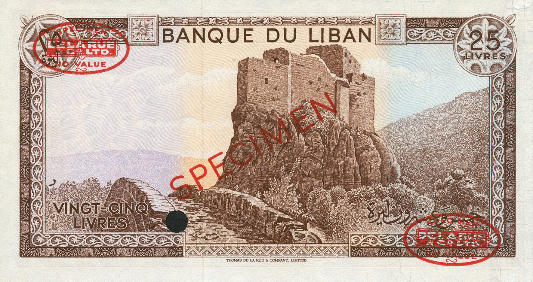  Diagonal red SPECIMEN and DLR oval ovpts; horizontal red SPECIMEN NO # ovpt lower left 