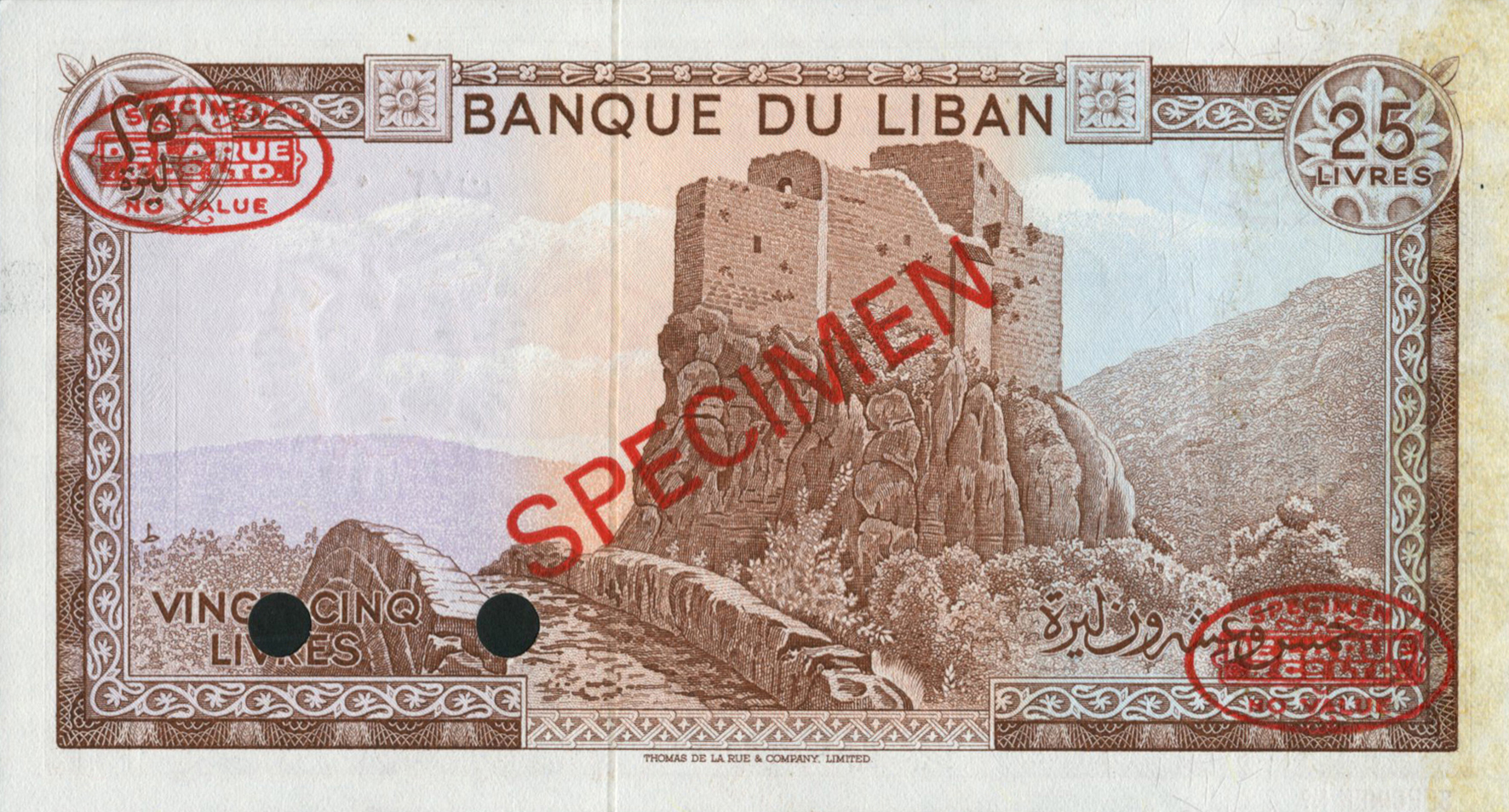  Diagonal red SPECIMEN and DLR oval ovpts; horizontal red SPECIMEN NO # ovpt lower left; all-zero s/n 