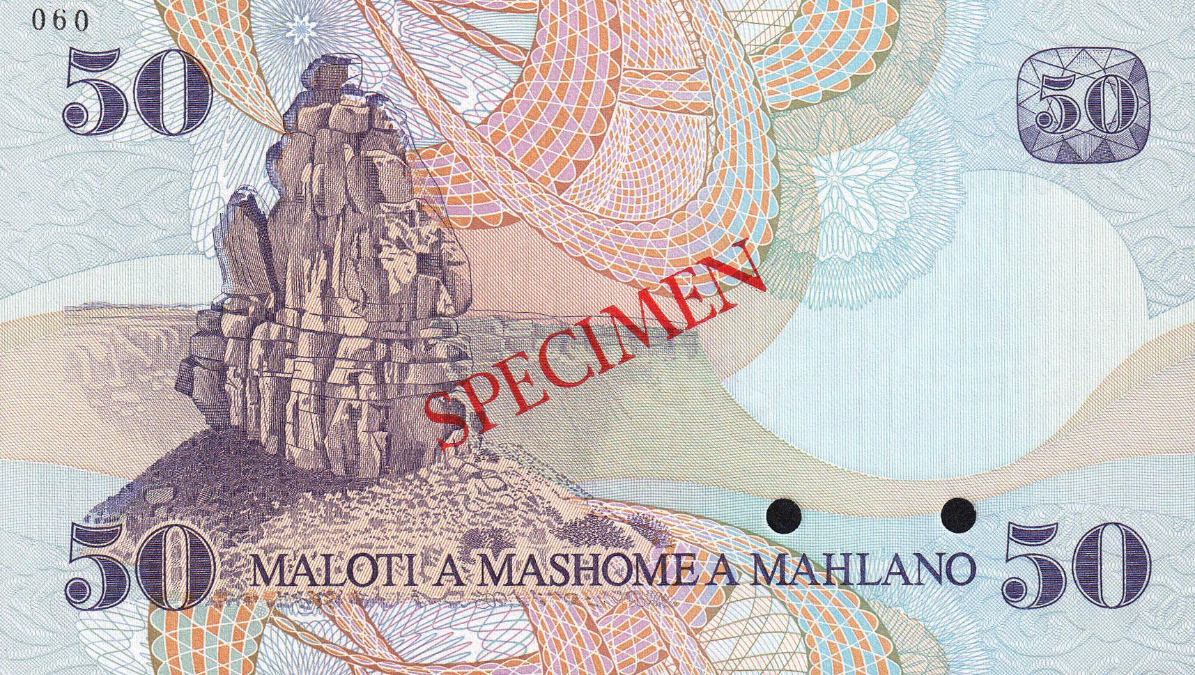  Diagonal red SPECIMEN ovpt front/back; horizontal black # ovpt upper left back; all-zero s/n 