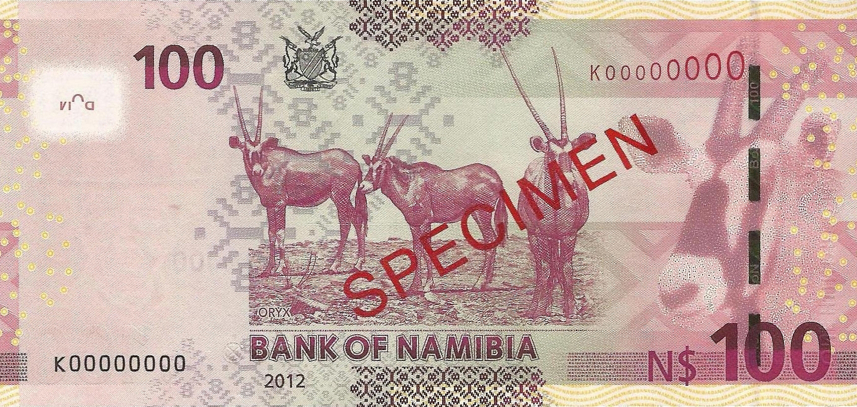  Diagonal red SPECIMEN ovpt front/back; horizontal red # ovpt lower right front; all-zero s/n 