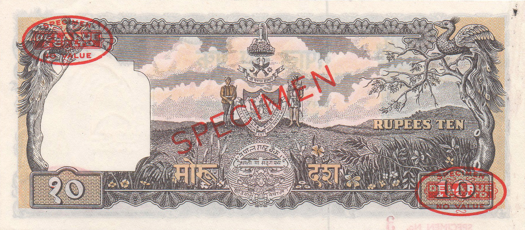  Diagonal red SPECIMEN and DLR oval ovpts; horizontal red SPECIMEN No # ovpt lower left; all-zero s/n 