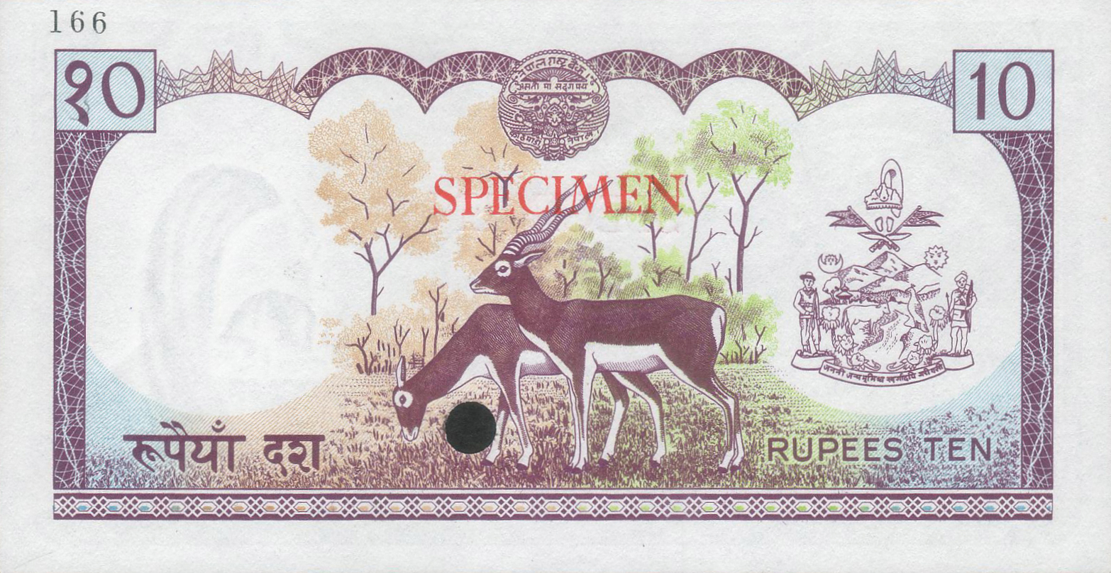  Green and purple; horizontal red SPECIMEN ovpt front/back; horizontal black # ovpt upper left back; all-zero s/n 