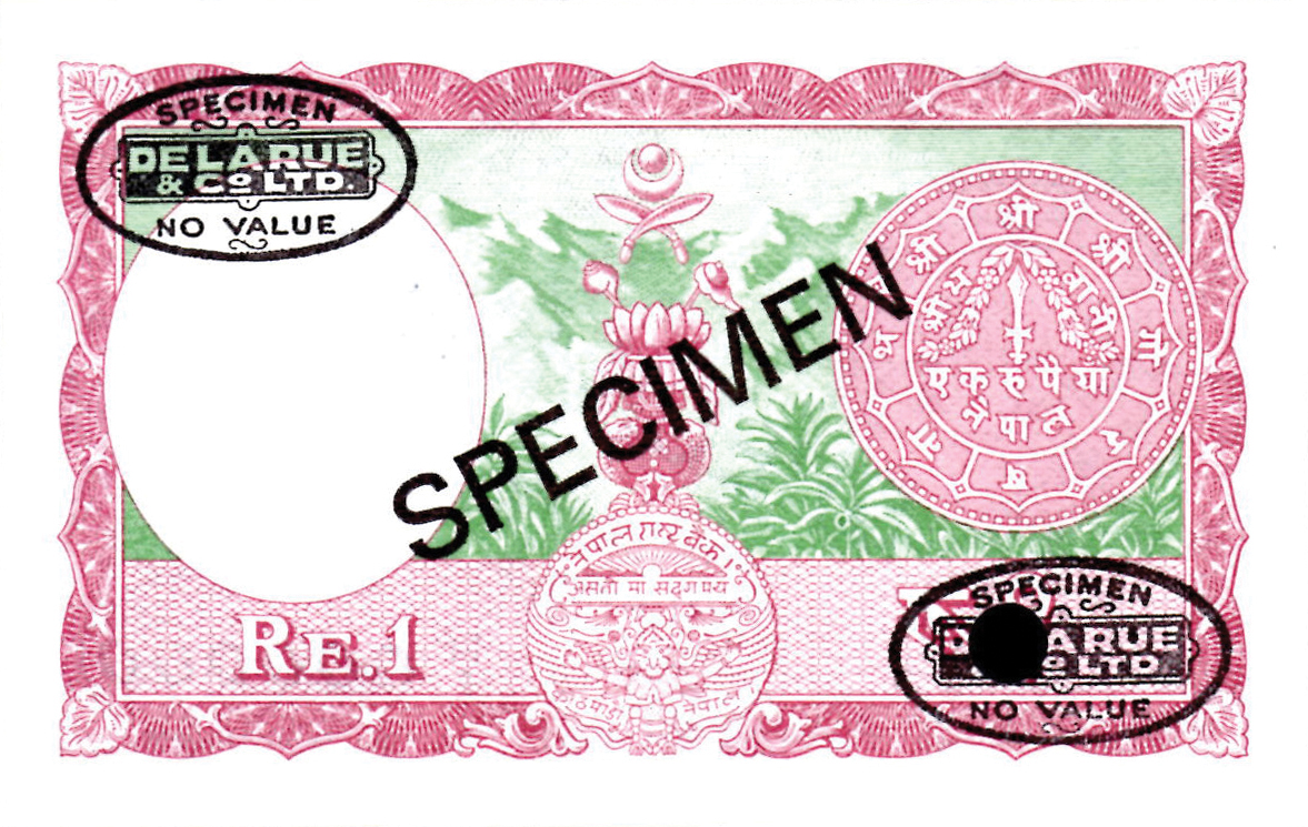  Diagonal black SPECIMEN and DLR oval ovpts; horizontal black SPECIMEN NO # ovpt lower left; all-zero s/n 