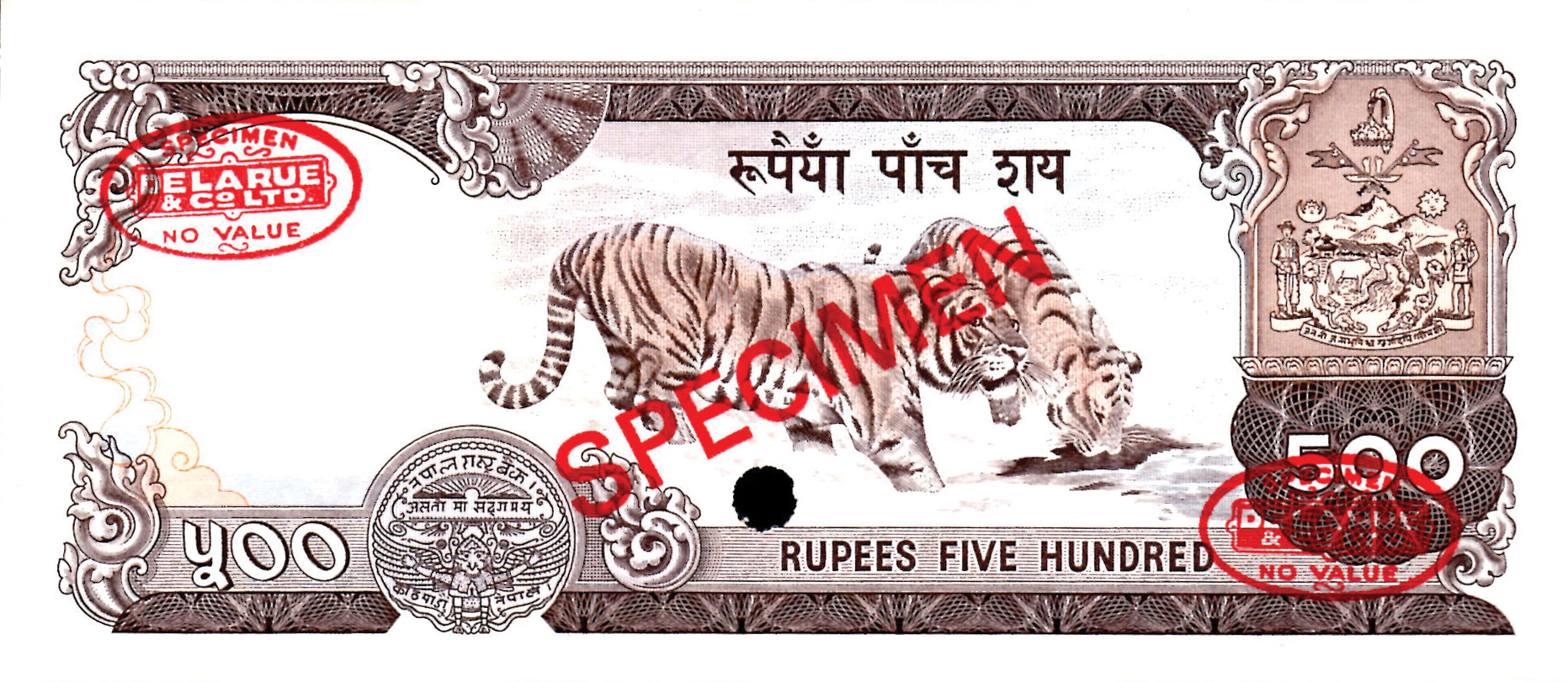  Diagonal red SPECIMEN and DLR oval ovpts; horizontal red SPECIMEN NO # ovpt lower left; all-zero s/n 