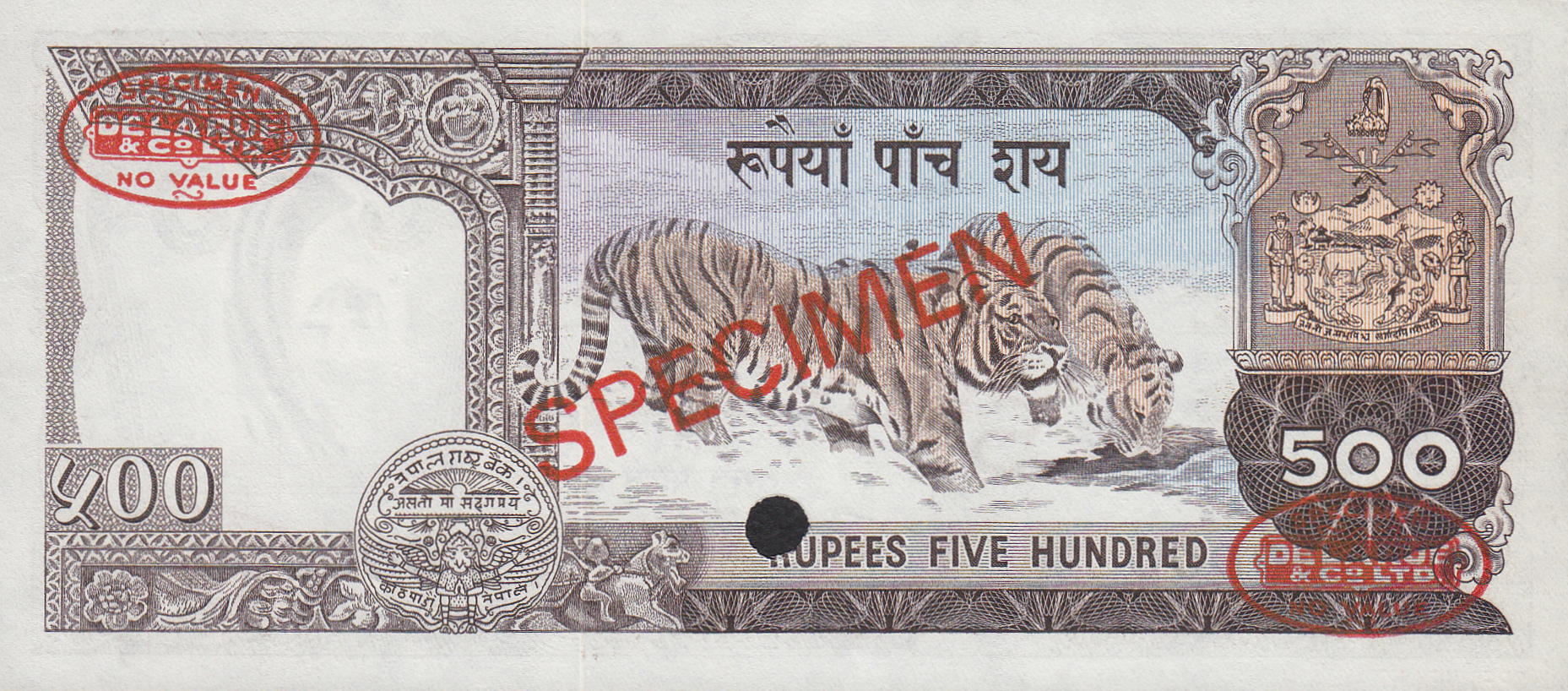  Diagonal red SPECIMEN and DLR oval ovpts; horizontal red SPECIMEN NO # ovpt lower left; all-zero s/n 