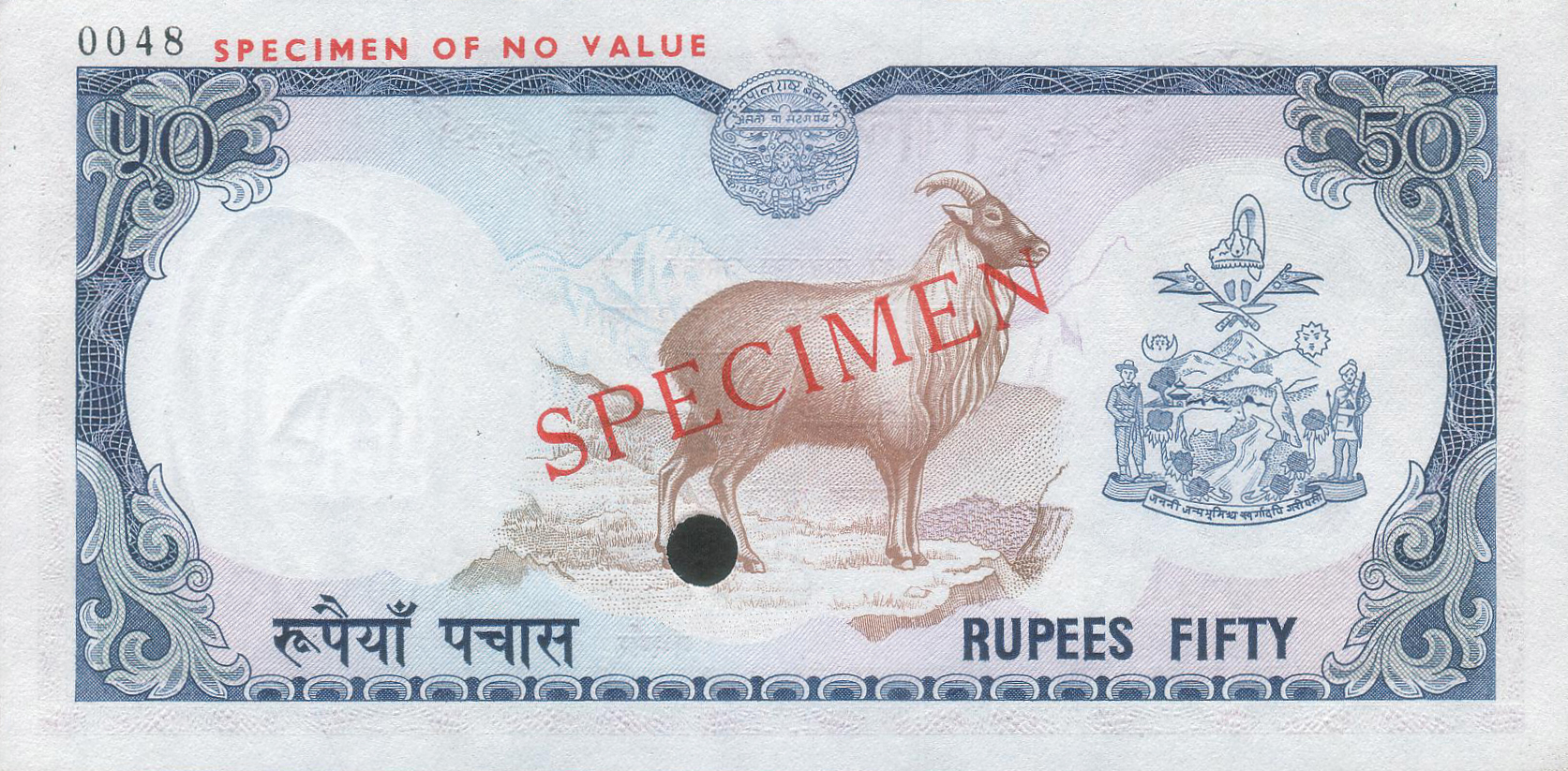  Diagonal red SPECIMEN ovpt front/back; horizontal red SPECIMEN OF NO VALUE ovpt upper left front/back; all-zero s/n 