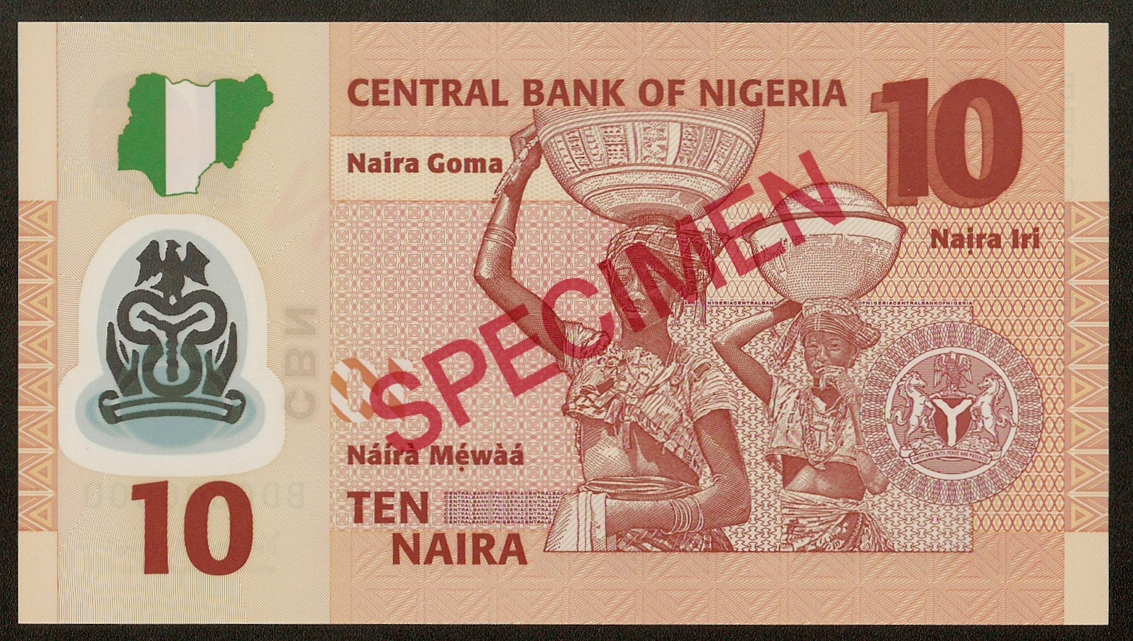  Diagonal red SPECIMEN ovpt front/back; horizontal red SPECIMEN NO # ovpt lower left front; all-zero s/n 