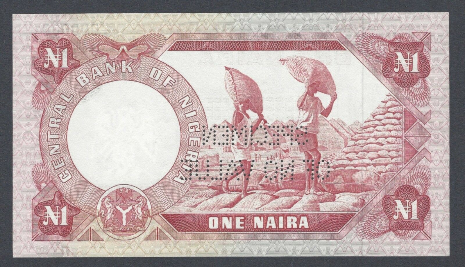  Horizontal SPECIMEN / OF NO VALUE perf; all-zero s/n 