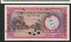  Diagonal purple SPECIMEN handstamp front; horizontal SPECIMEN perf; no s/n 